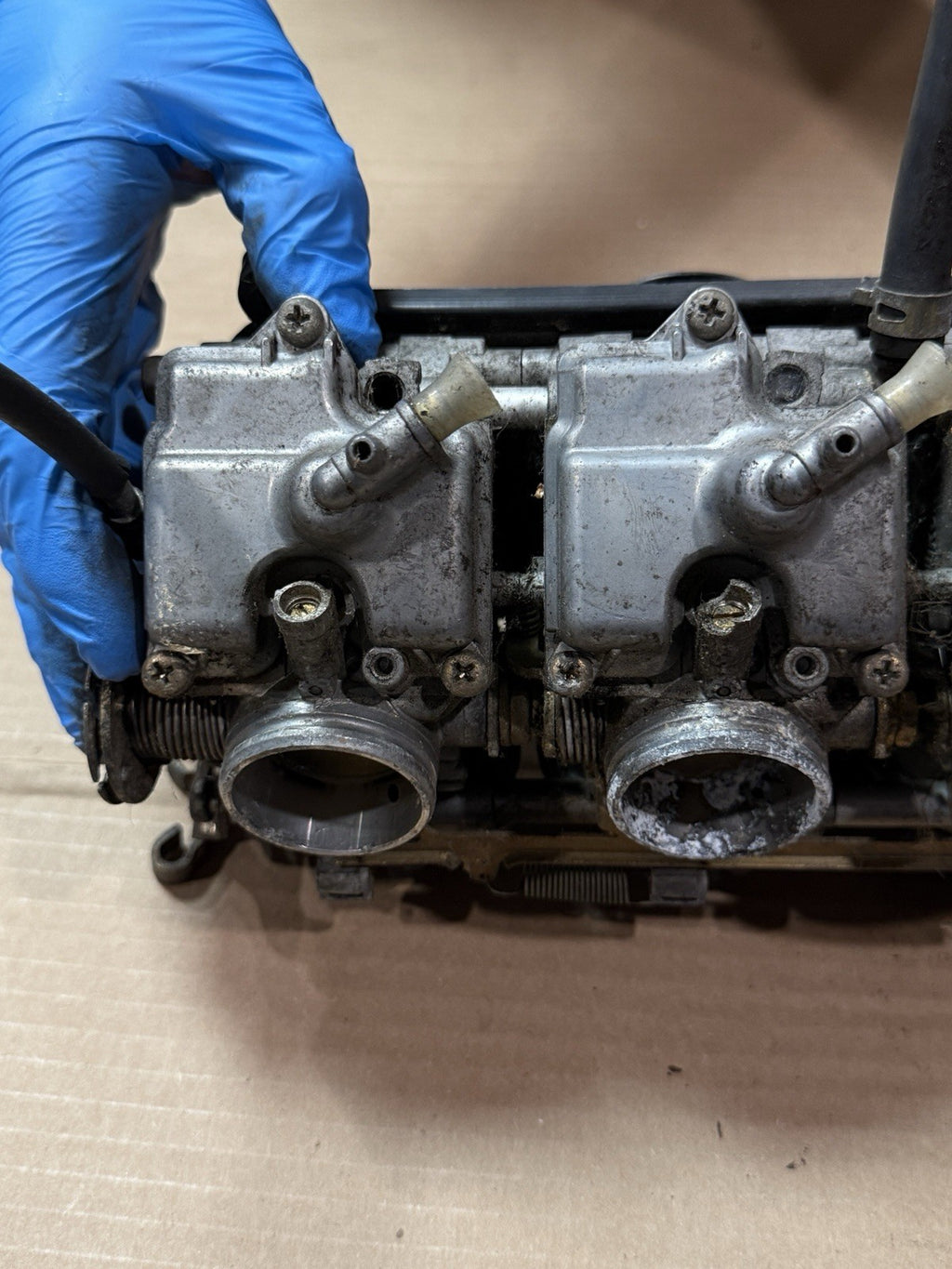 1998-1999 Kawasaki Ninja ZX6R ZX-6R ZX600G OEM Carburetors Carbs Carb Rack Bank14