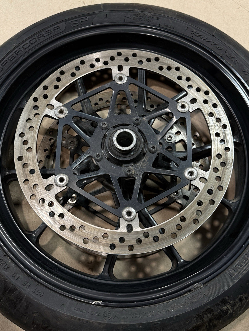 2011-13 Ducati 848 Evo 1098 1198 OEM Front Wheel Rim W/ Tire DENTED Damaged