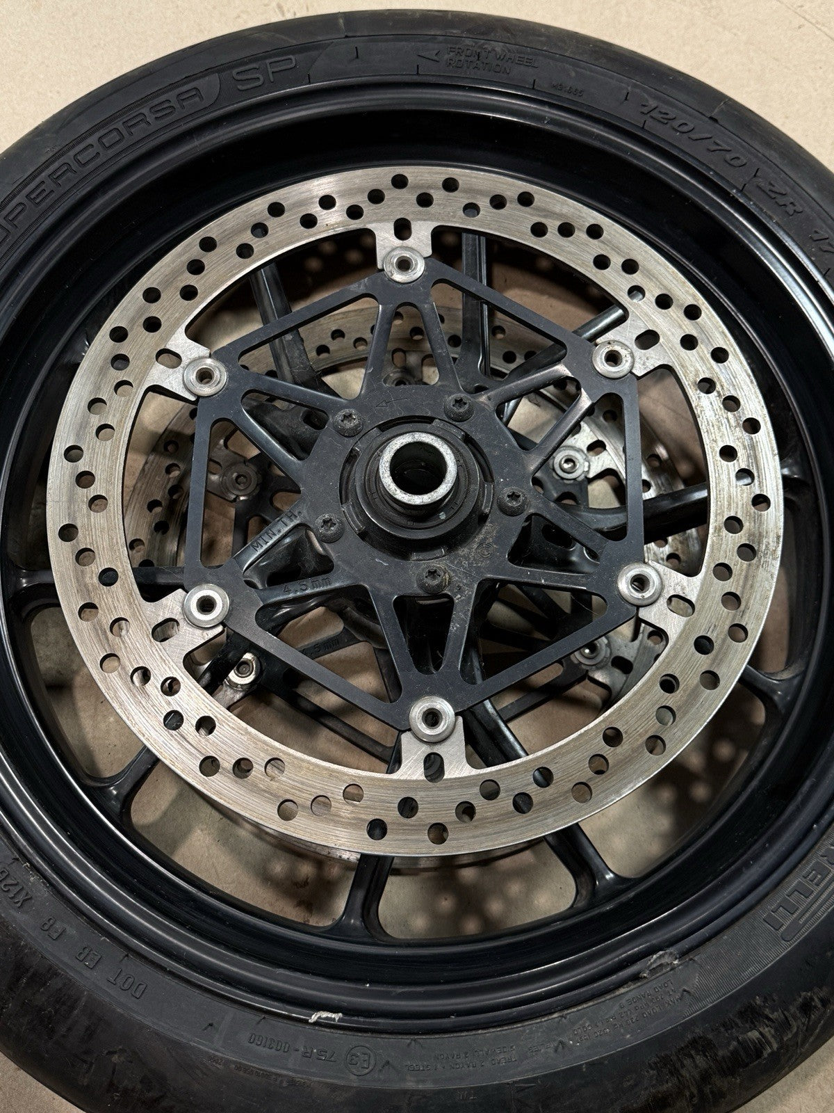 2011-13 Ducati 848 Evo 1098 1198 OEM Front Wheel Rim W/ Tire DENTED Damaged