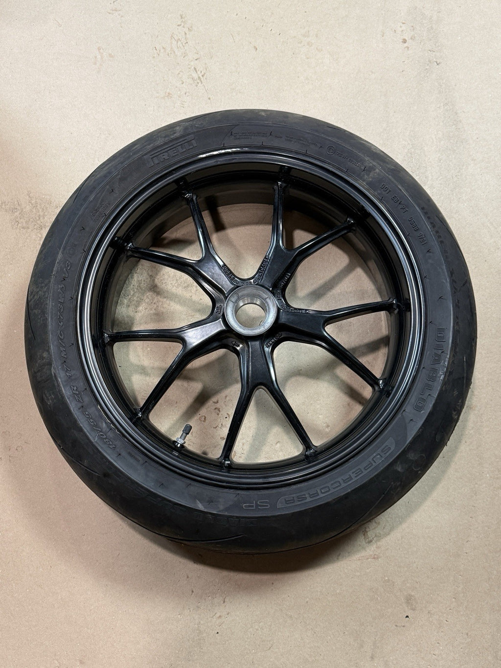 2011-13 Ducati 848 Evo 1098 1198 Rear Wheel Rim W/ Mounted Tire OEM Straight Tru