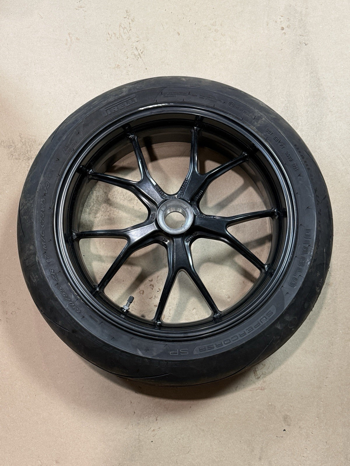 2011-13 Ducati 848 Evo 1098 1198 Rear Wheel Rim W/ Mounted Tire OEM Straight Tru