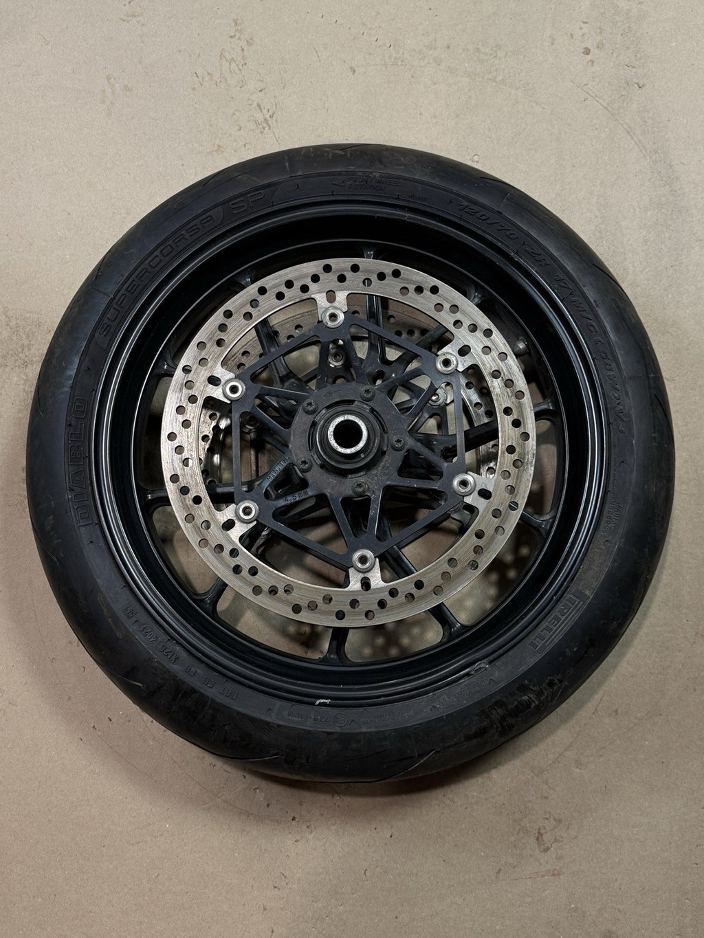 2011-13 Ducati 848 Evo 1098 1198 OEM Front Wheel Rim W/ Tire DENTED Damaged