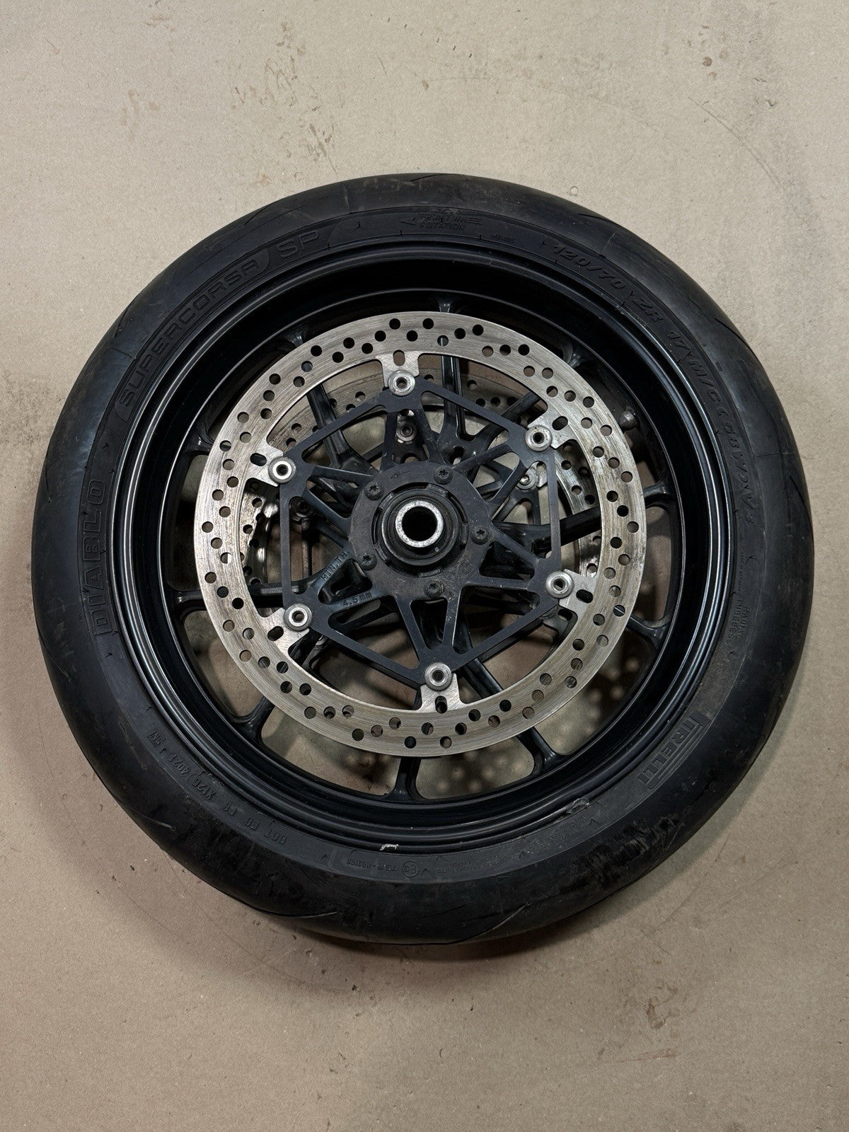 2011-13 Ducati 848 Evo 1098 1198 OEM Front Wheel Rim W/ Tire DENTED Damaged