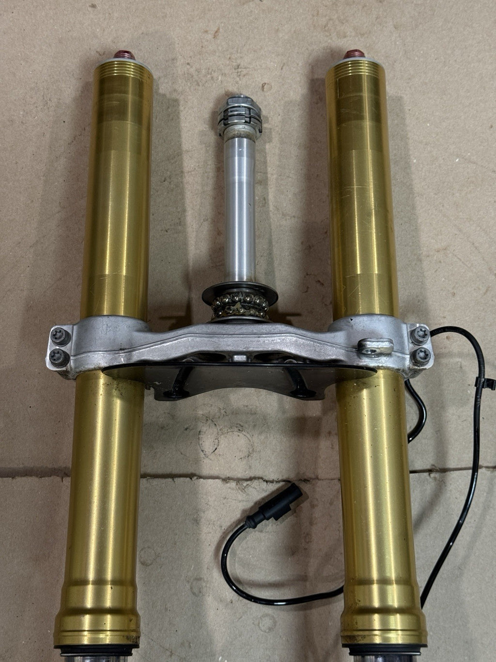 09-14 BMW S1000RR OEM Front Forks Suspension Pair Triple Tree Straight Set