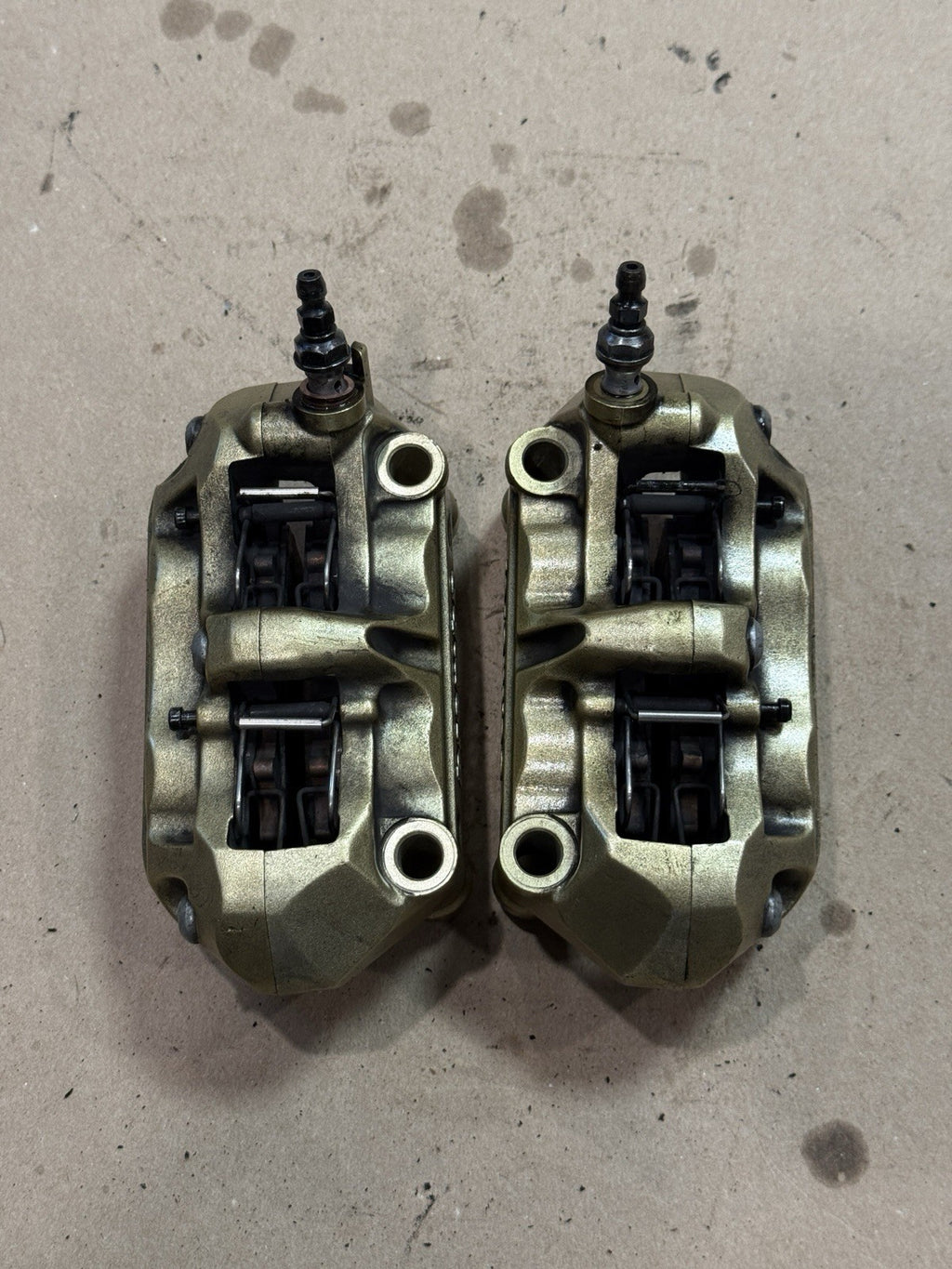 09-14 BMW S1000RR Brembo Front Brake Calipers OEM Gold S 1000 RR Genuine OEM Pad