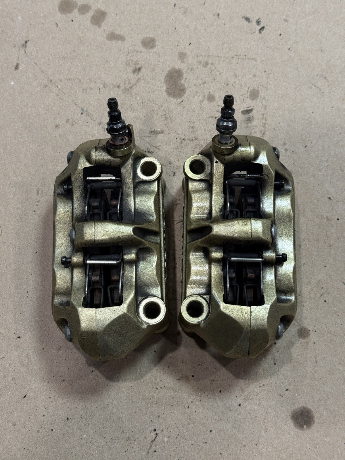 09-14 BMW S1000RR Brembo Front Brake Calipers OEM Gold S 1000 RR Genuine OEM Pad