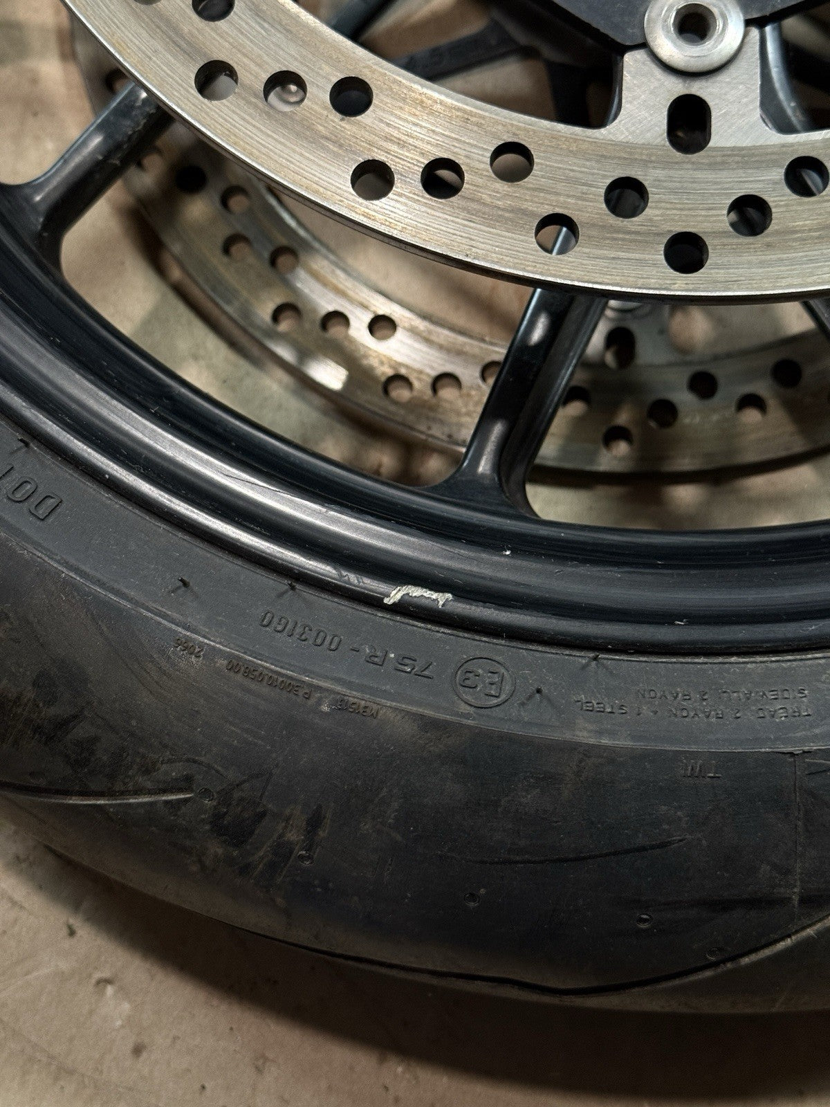 2011-13 Ducati 848 Evo 1098 1198 OEM Front Wheel Rim W/ Tire DENTED Damaged