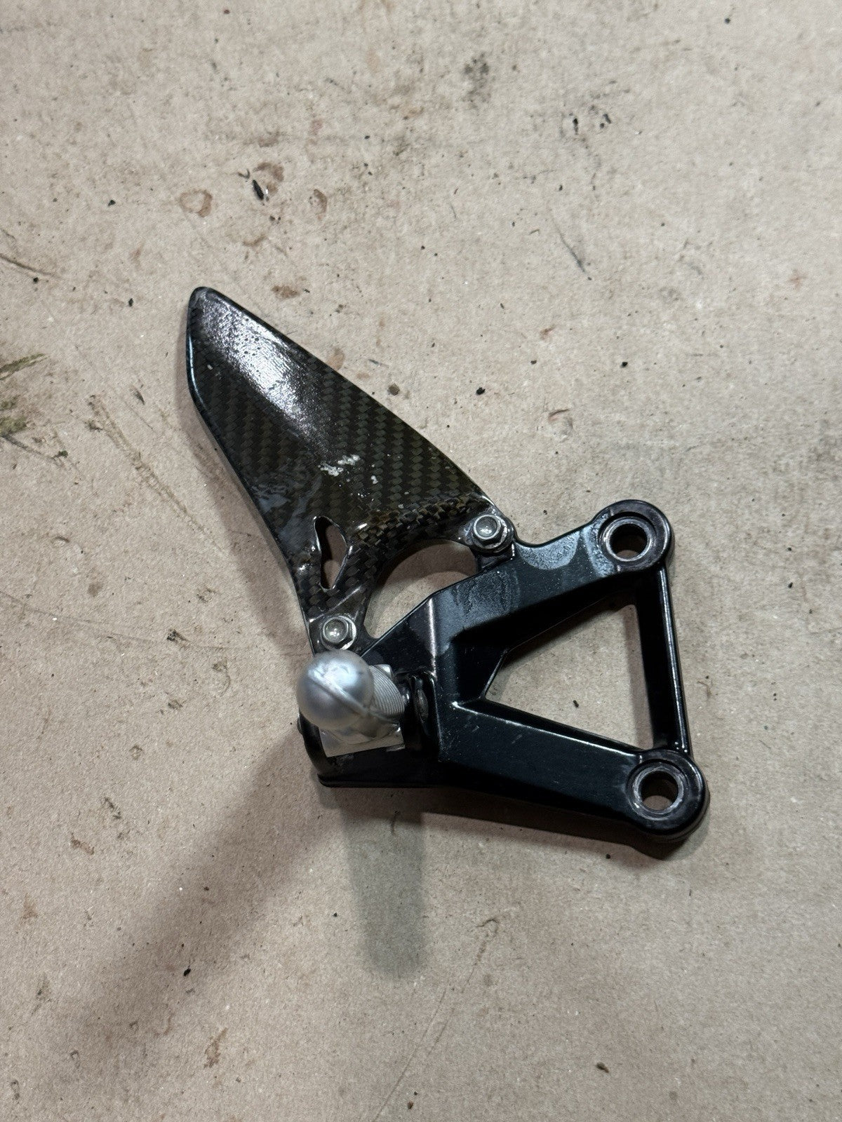 08-13 Ducati 848 EVO OEM Right Rearset Foot Peg Brake Pedal Bracket 46410561A0
