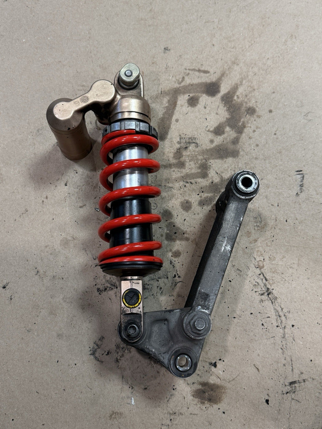 09-14 BMW S1000RR OEM Rear Shock Suspension Absorber Strut Red Spring Linkage