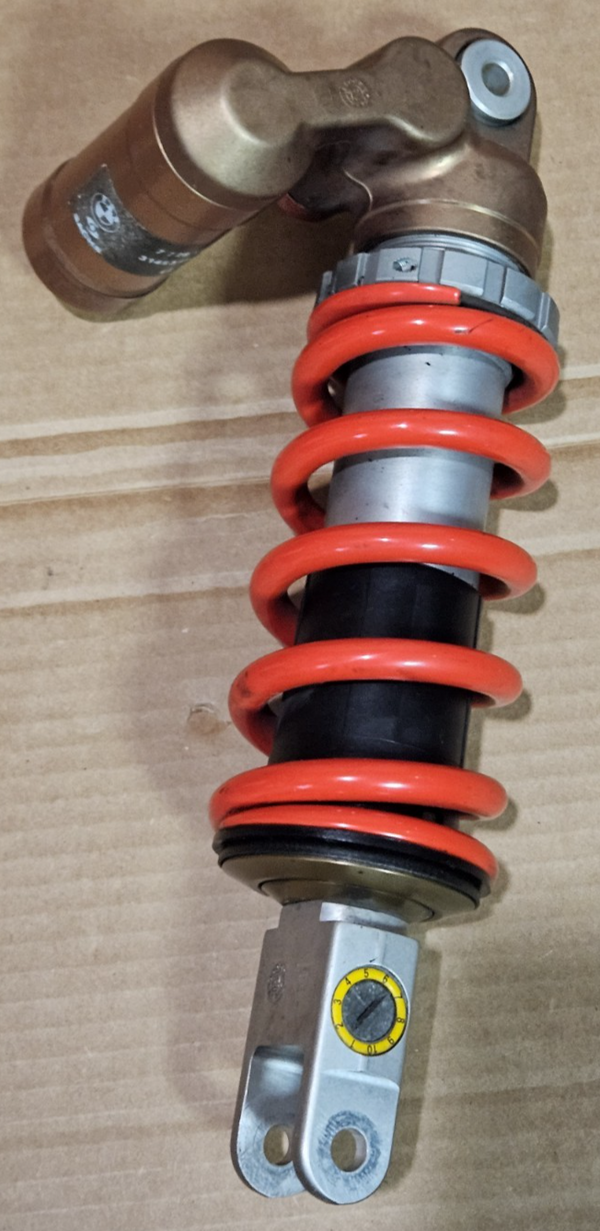 09-14 BMW S1000RR OEM Rear Shock Suspension Strut Red Spring Unit
