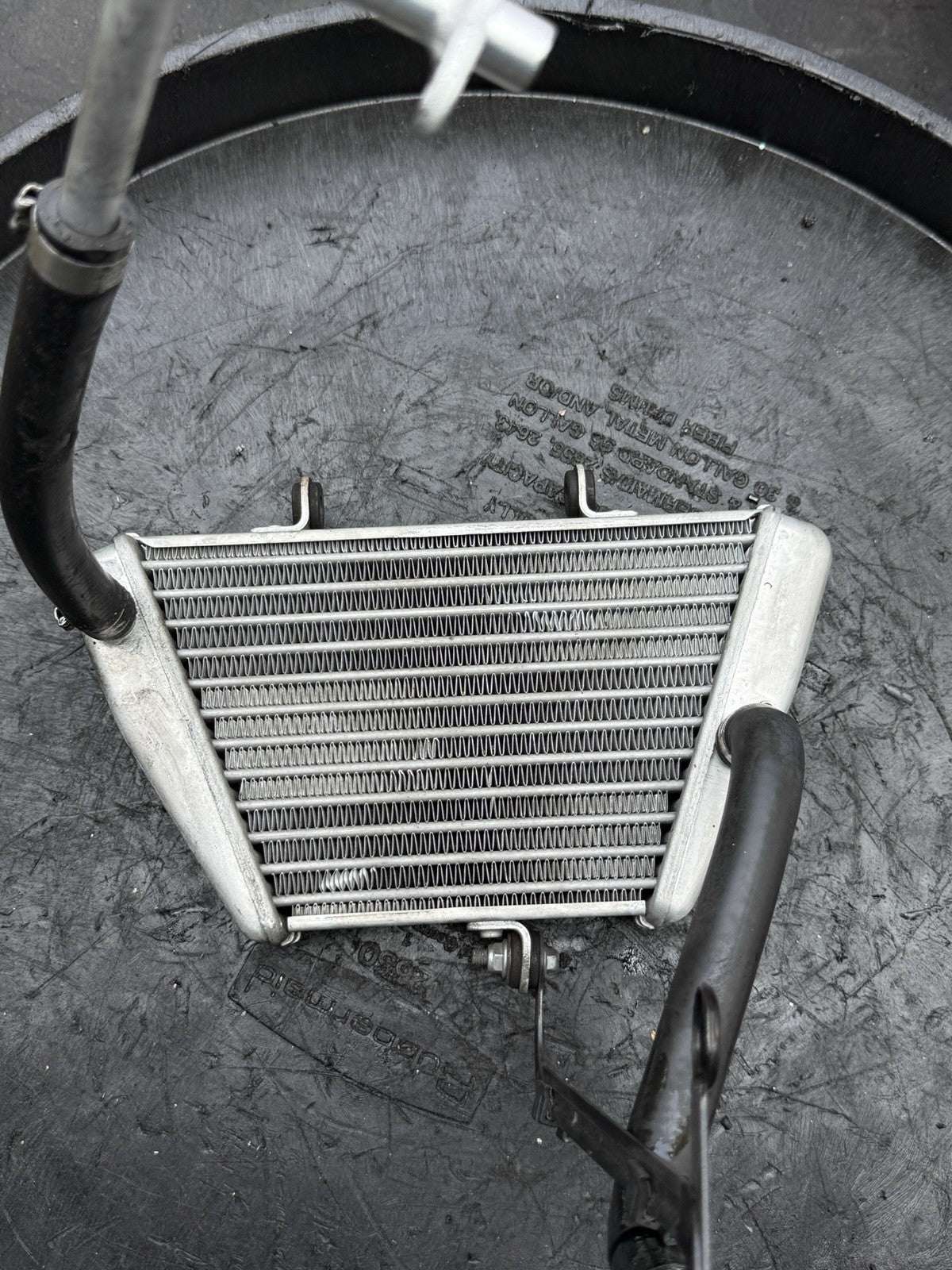 21-25  Aprilia RSV4 1100 Tuono OEM Lower Engine Motor Oil Cooler Assembly1