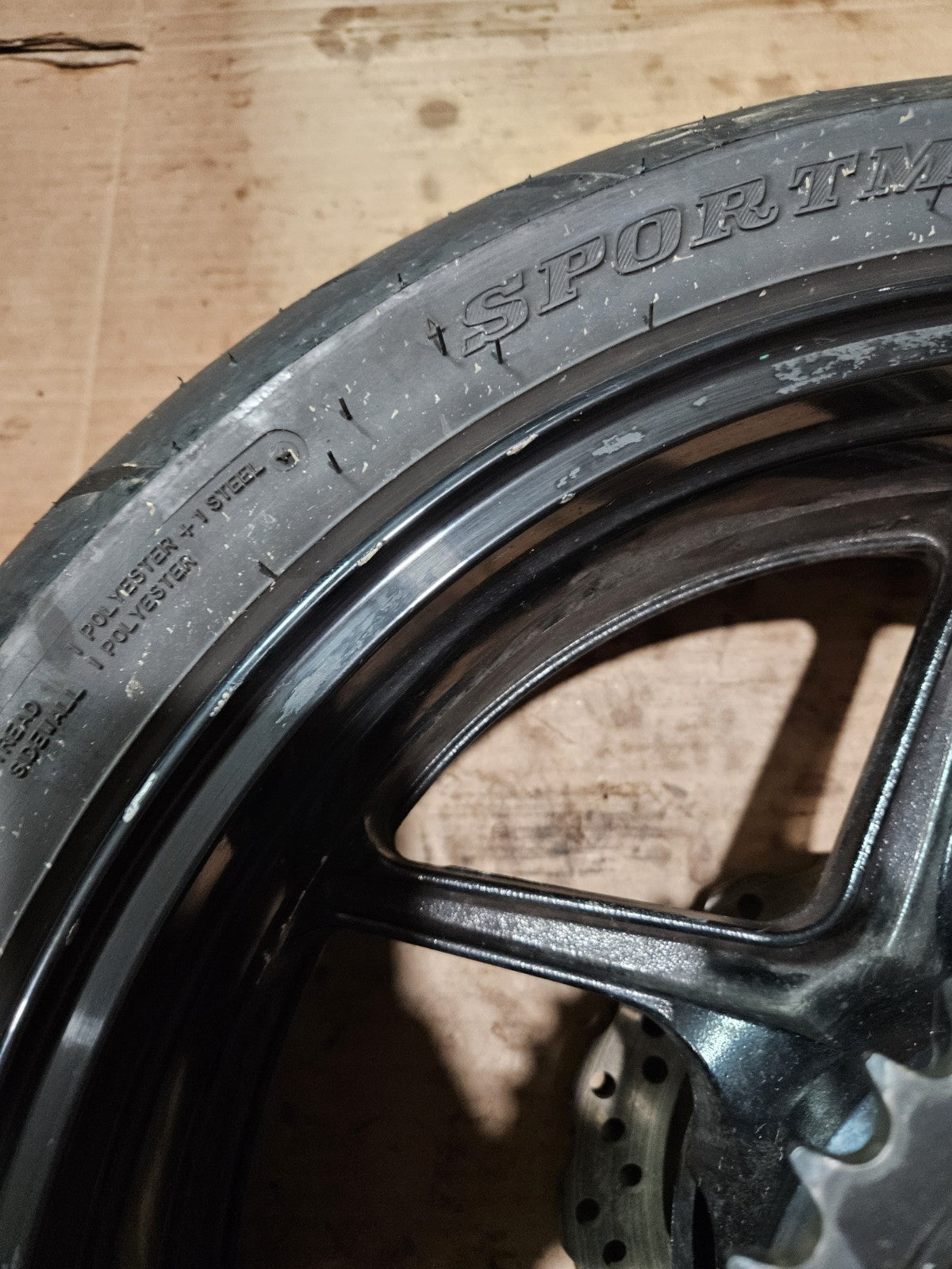 2013-2018 Kawasaki ZX6R 636 OEM Rear Wheel Rim Tire ZR17 Black Dented