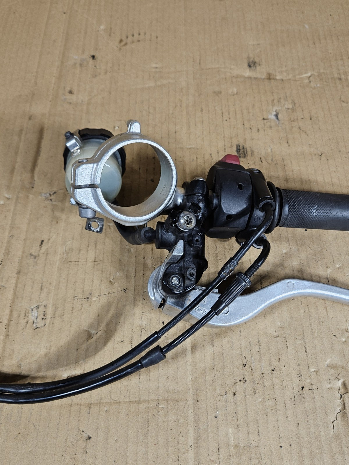 09-14 BMW S1000RR OEM Right Clip On Throttle Brake Master Cylinder Heated Grip10