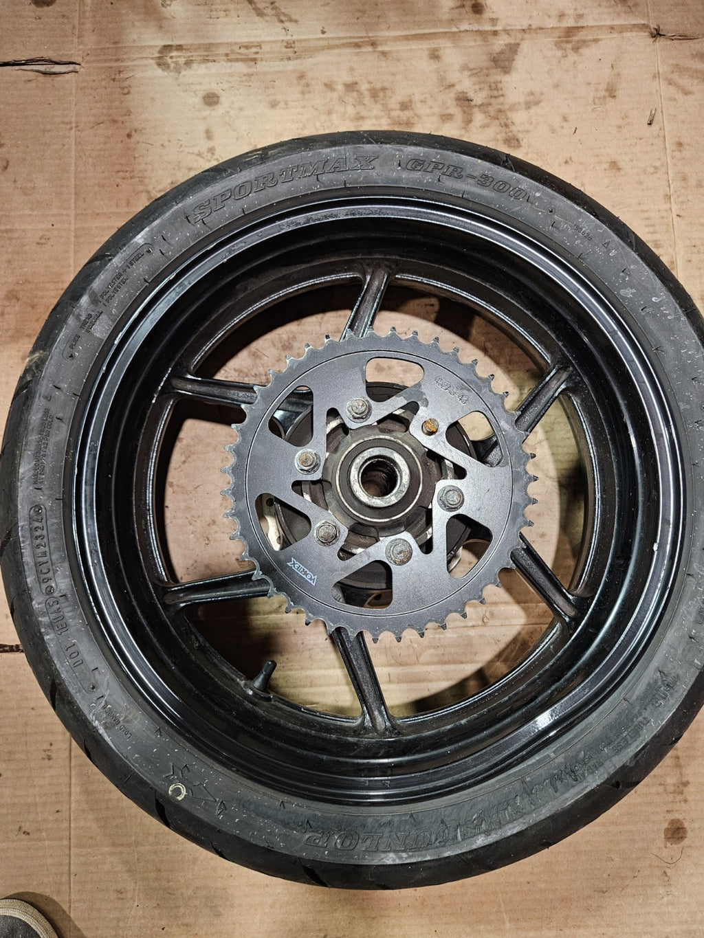 2013-2018 Kawasaki ZX6R 636 OEM Rear Wheel Rim Tire ZR17 Black Dented