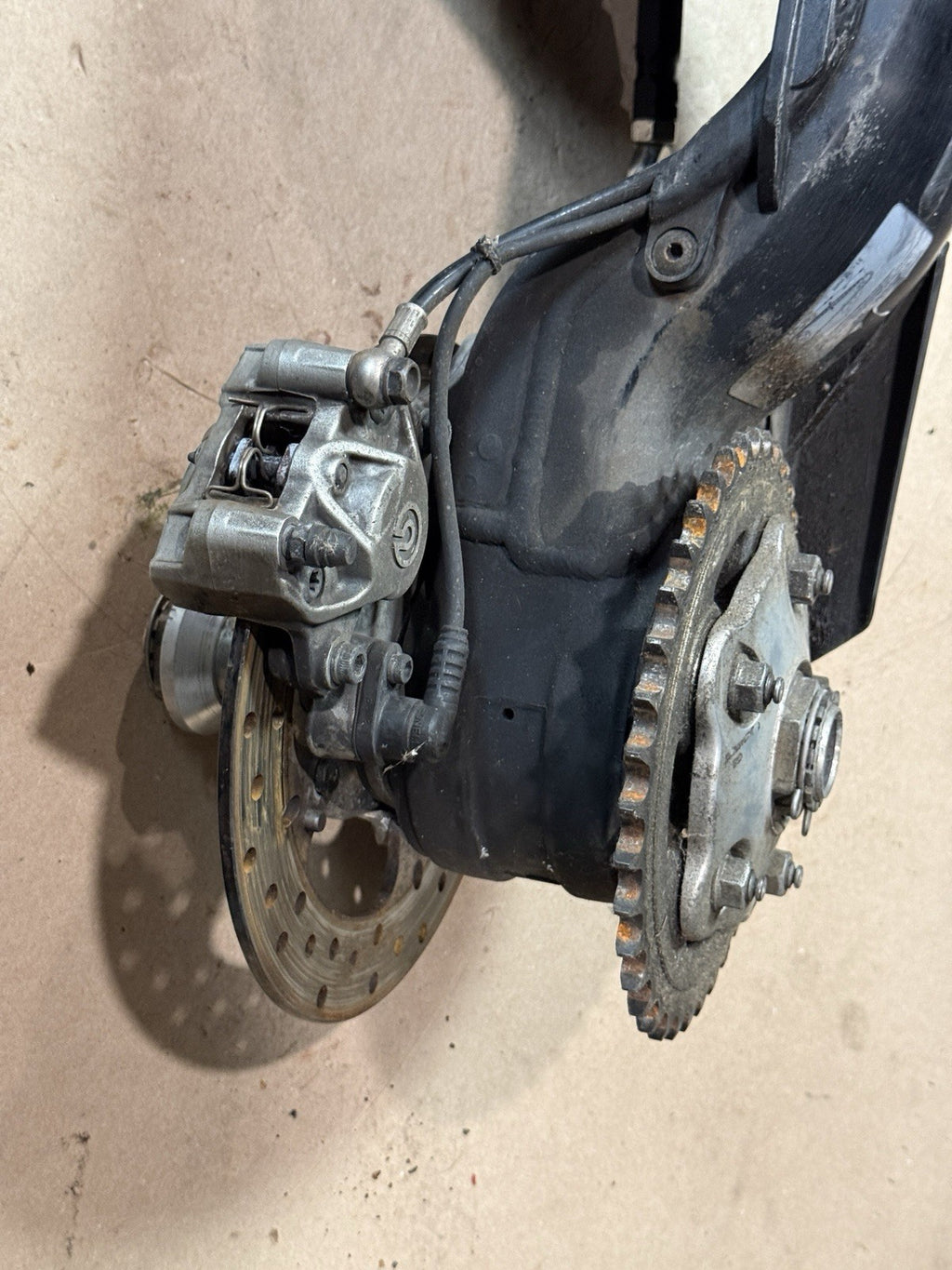 08-13 Ducati 848 1098 1198 OEM Single Sided Swingarm Rear Brake Rotor Sprocket