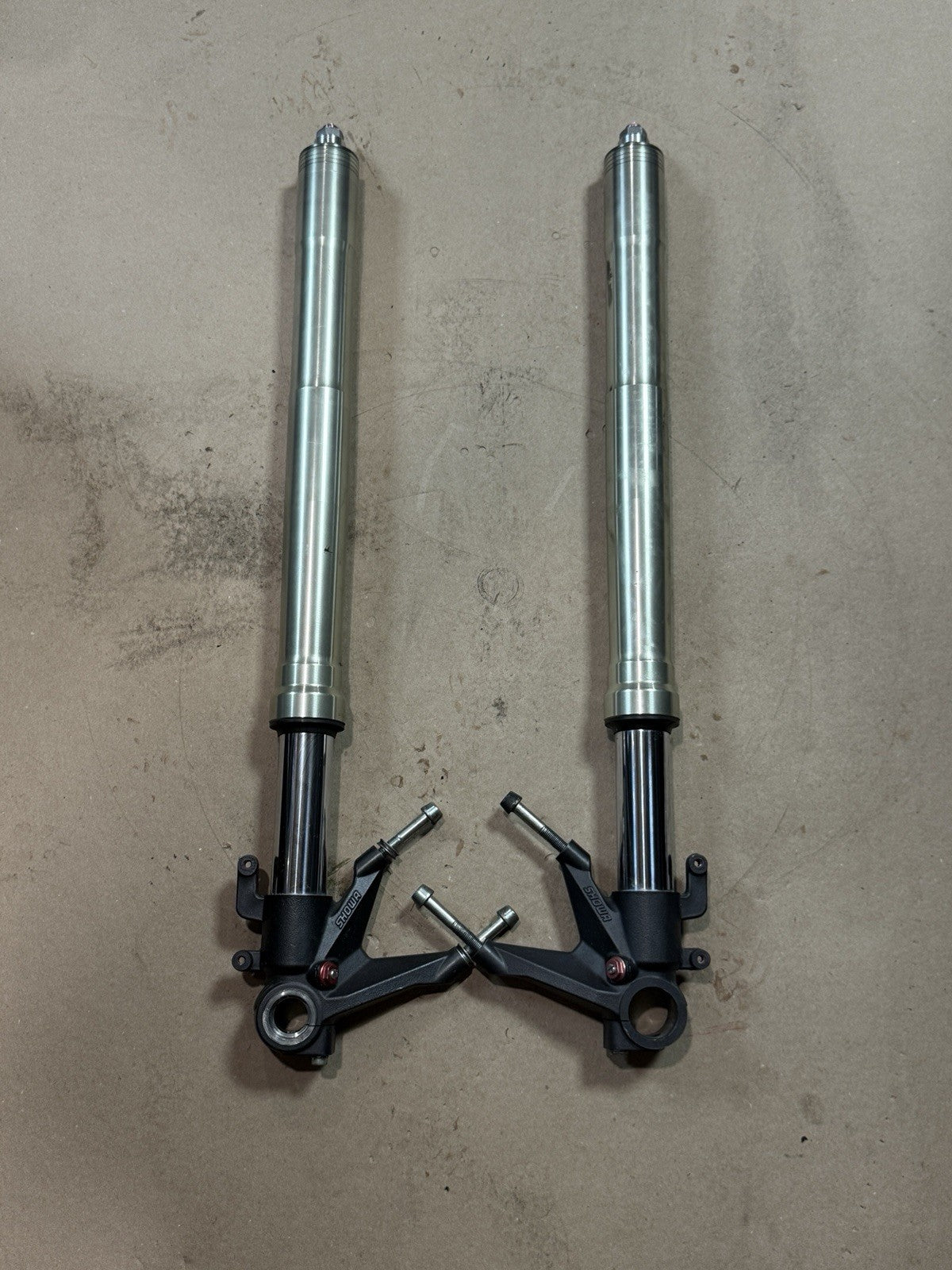 11-13 Ducati 848 1198 Evo SE Front Forks Suspension Assembly DAMAGED BENT OEM