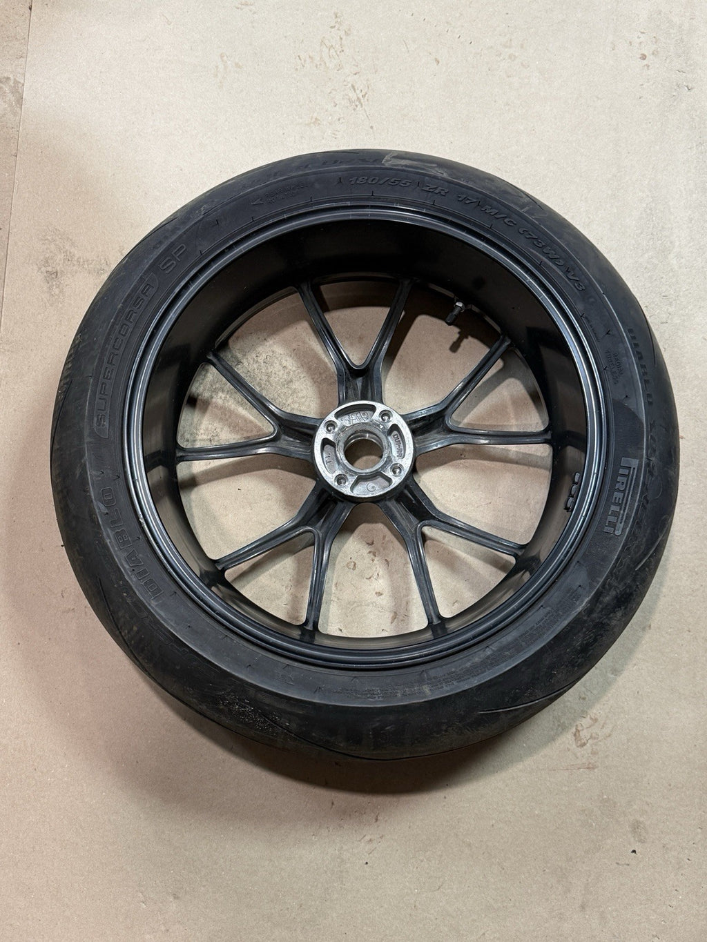 2011-13 Ducati 848 Evo 1098 1198 Rear Wheel Rim W/ Mounted Tire OEM Straight Tru