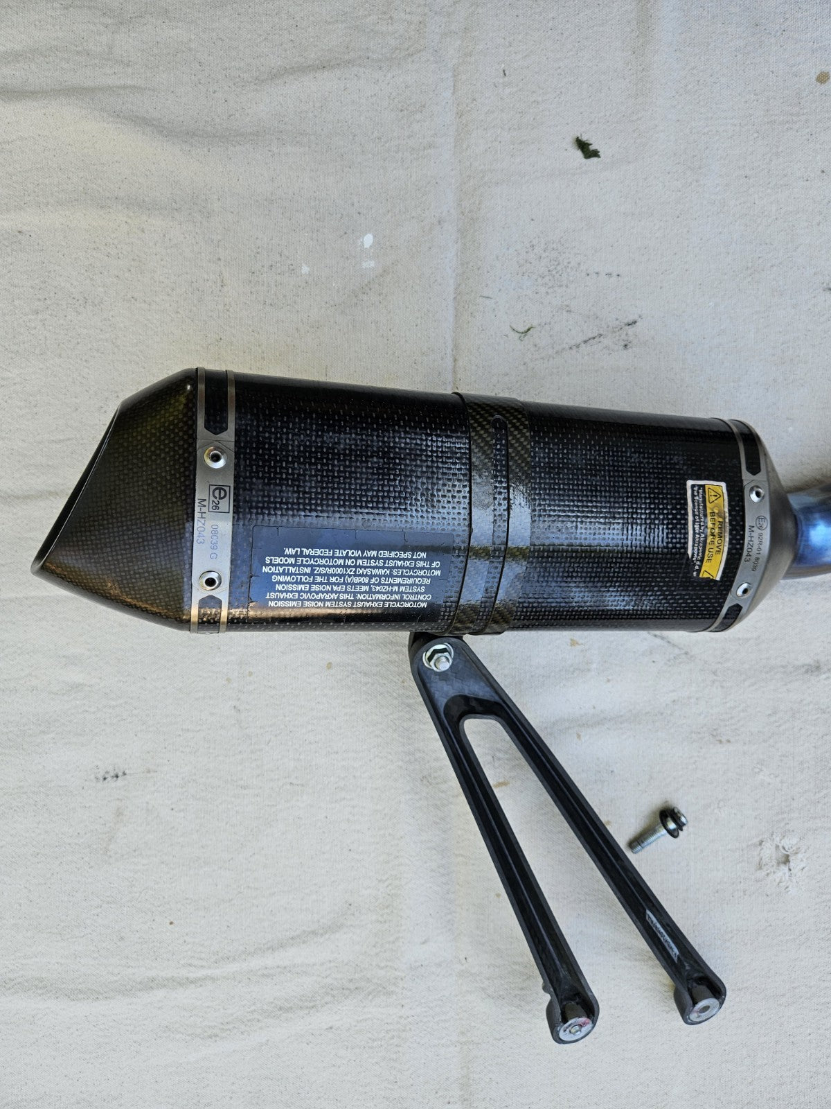 16-20 Kawasaki Ninja Zx10r Akrapovic Exhaust Pipe Muffler Slip On Can Slipon10