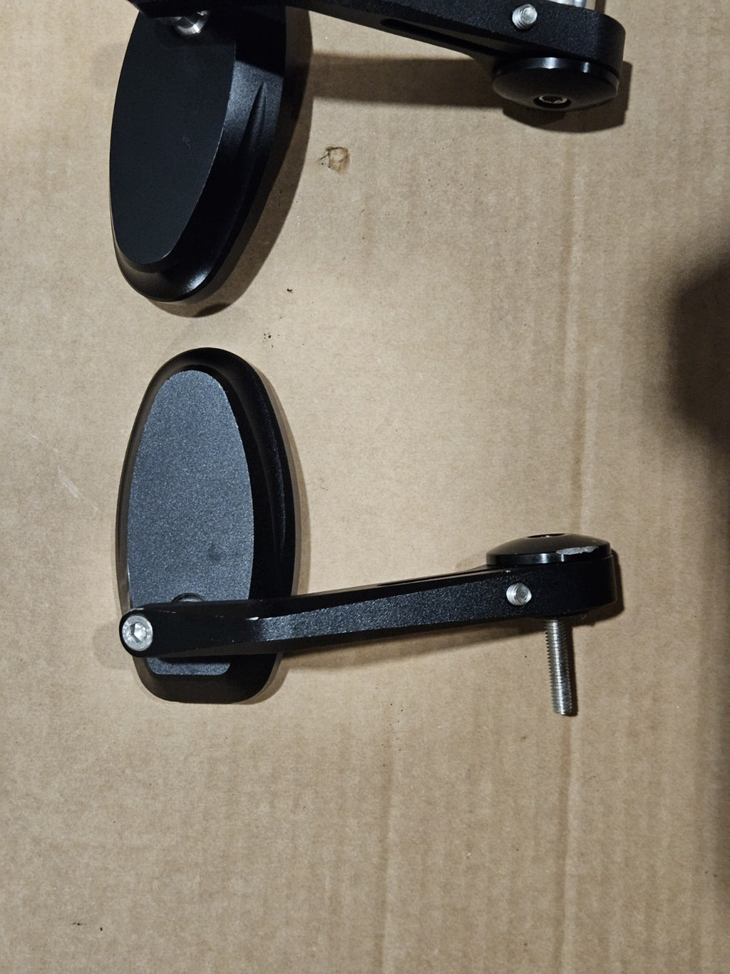 KEMIMOTO Motorcycle Bar End Mirrors Billet Black 3.86" x 1.93"