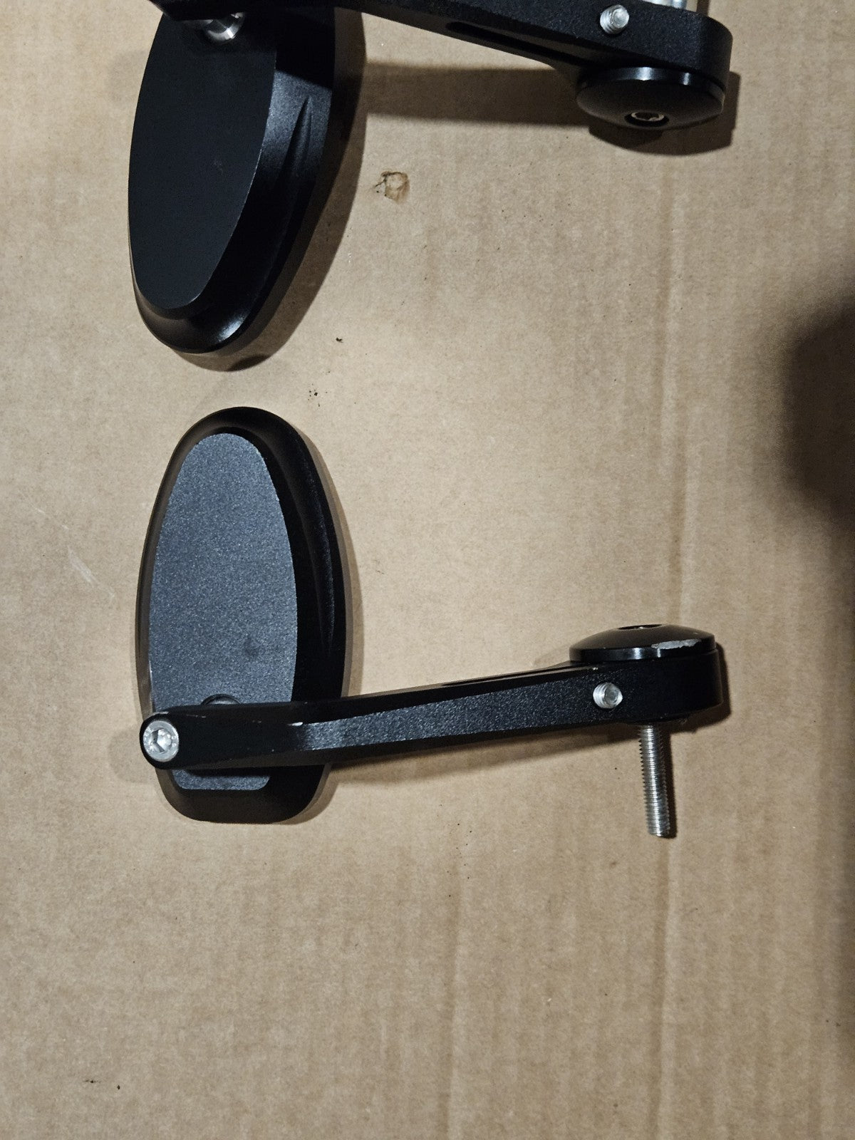 KEMIMOTO Motorcycle Bar End Mirrors Billet Black 3.86" x 1.93"