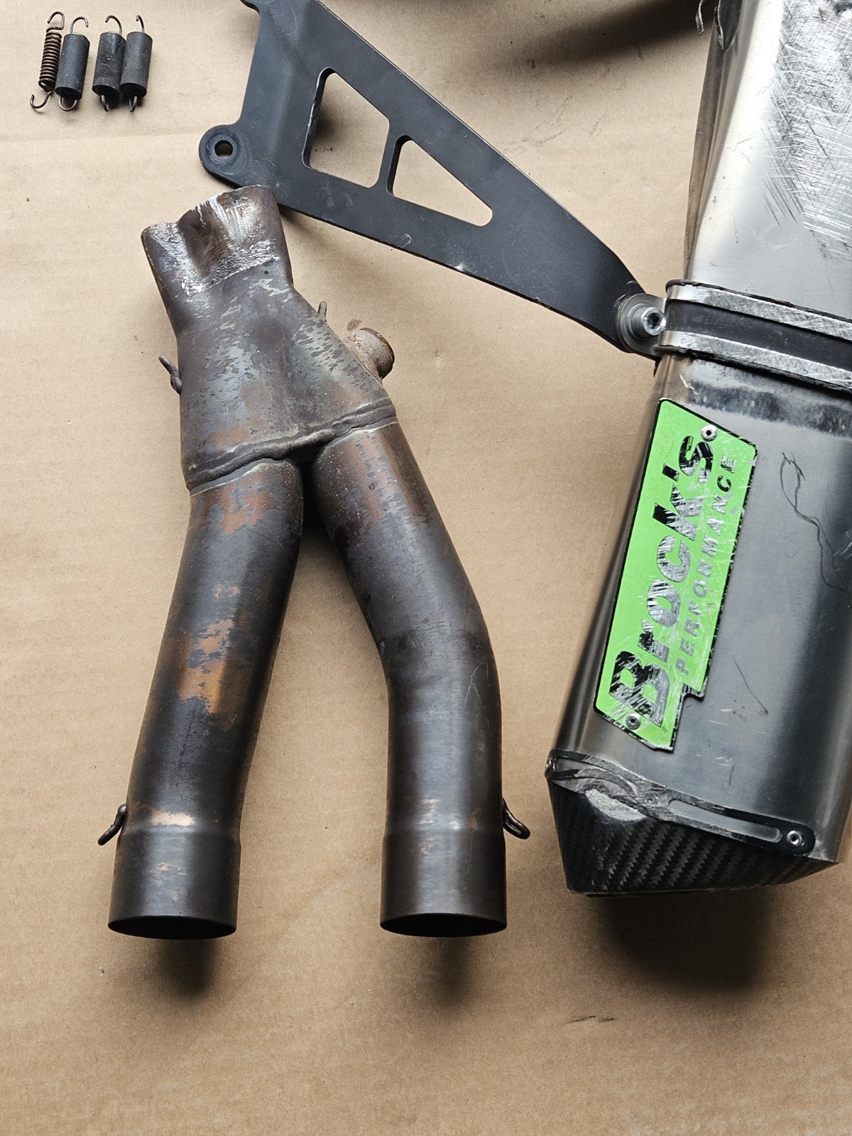 10-14 BMW S1000RR Brock's Full Exhaust System Headers Muffler Damaged