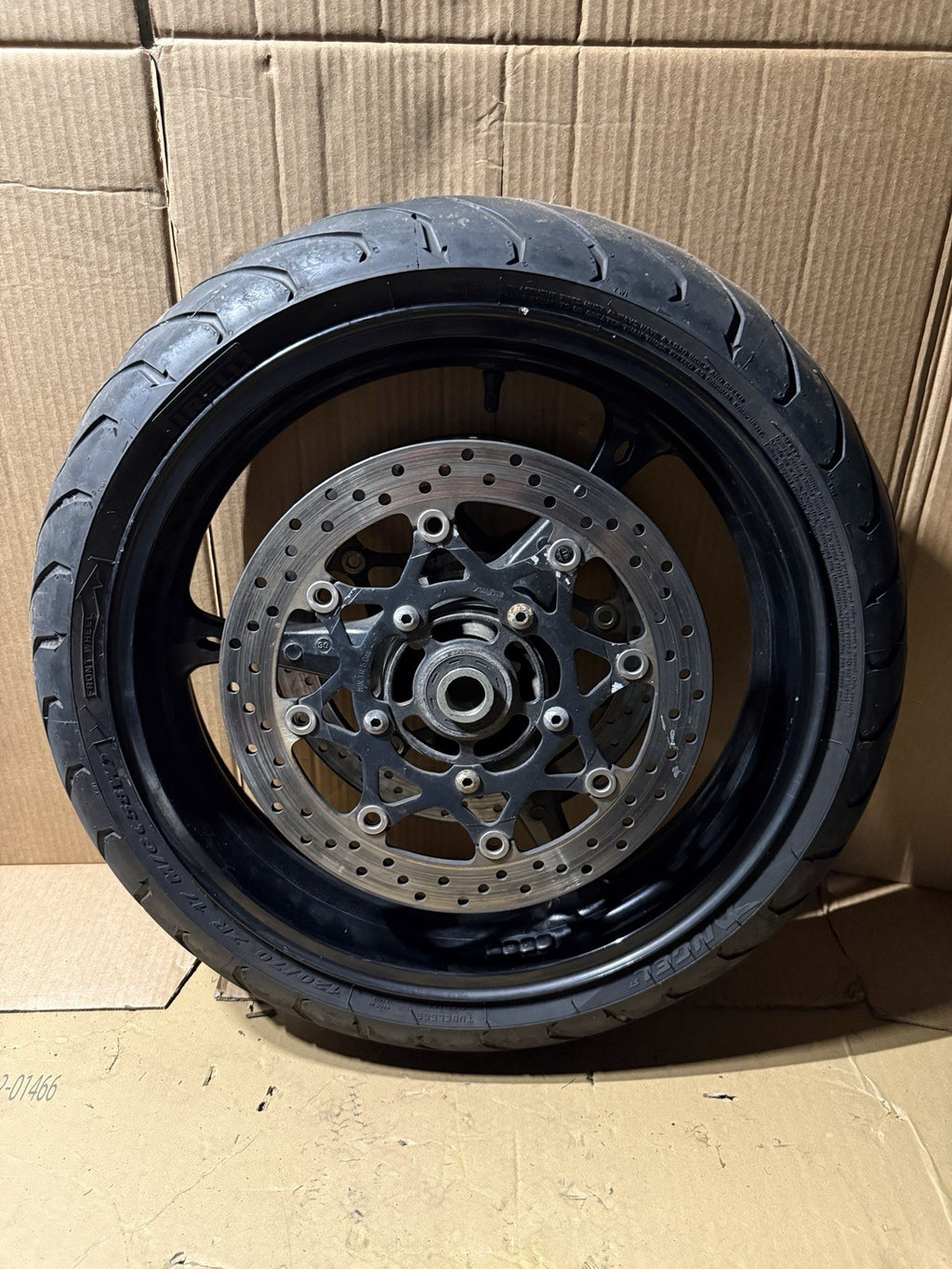 06-07 SUZUKI GSXR 600 750 WHEELS FRONT REAR RIM ROTORS SPROCKET HUB BLACK7