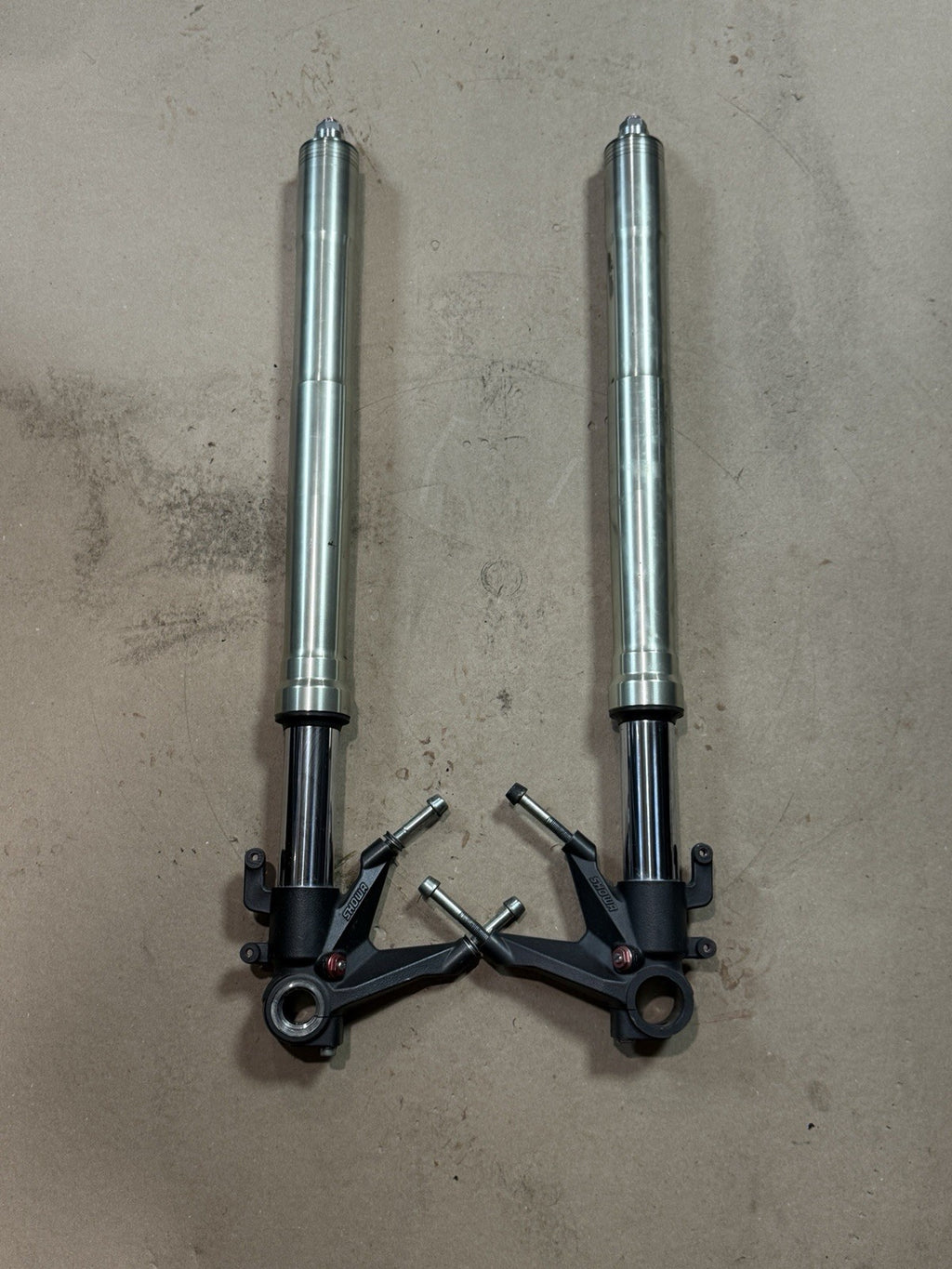 11-13 Ducati 848 1198 Evo SE Front Forks Suspension Assembly DAMAGED BENT OEM