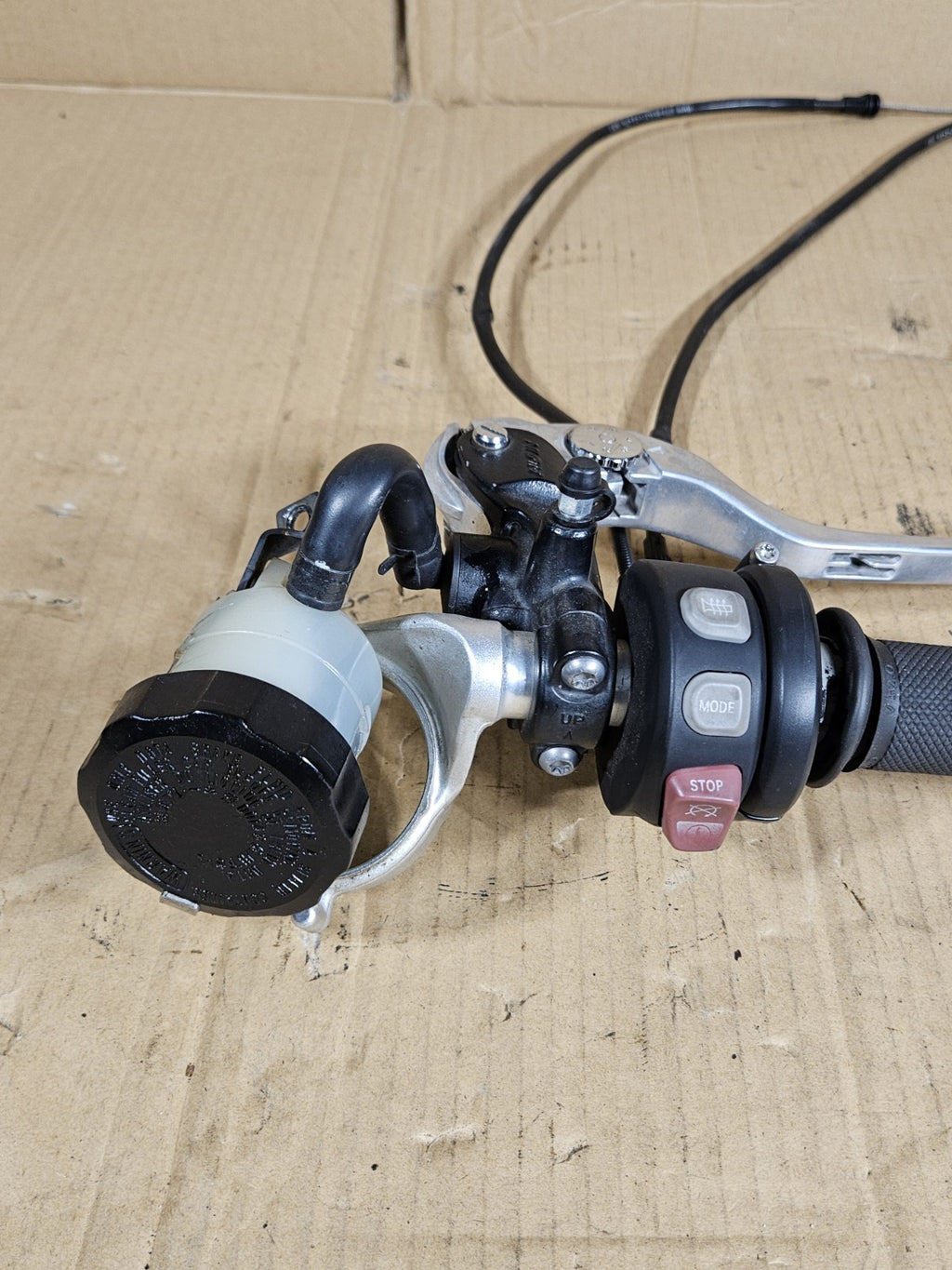 09-14 BMW S1000RR OEM Right Clip On Throttle Brake Master Cylinder Heated Grip18