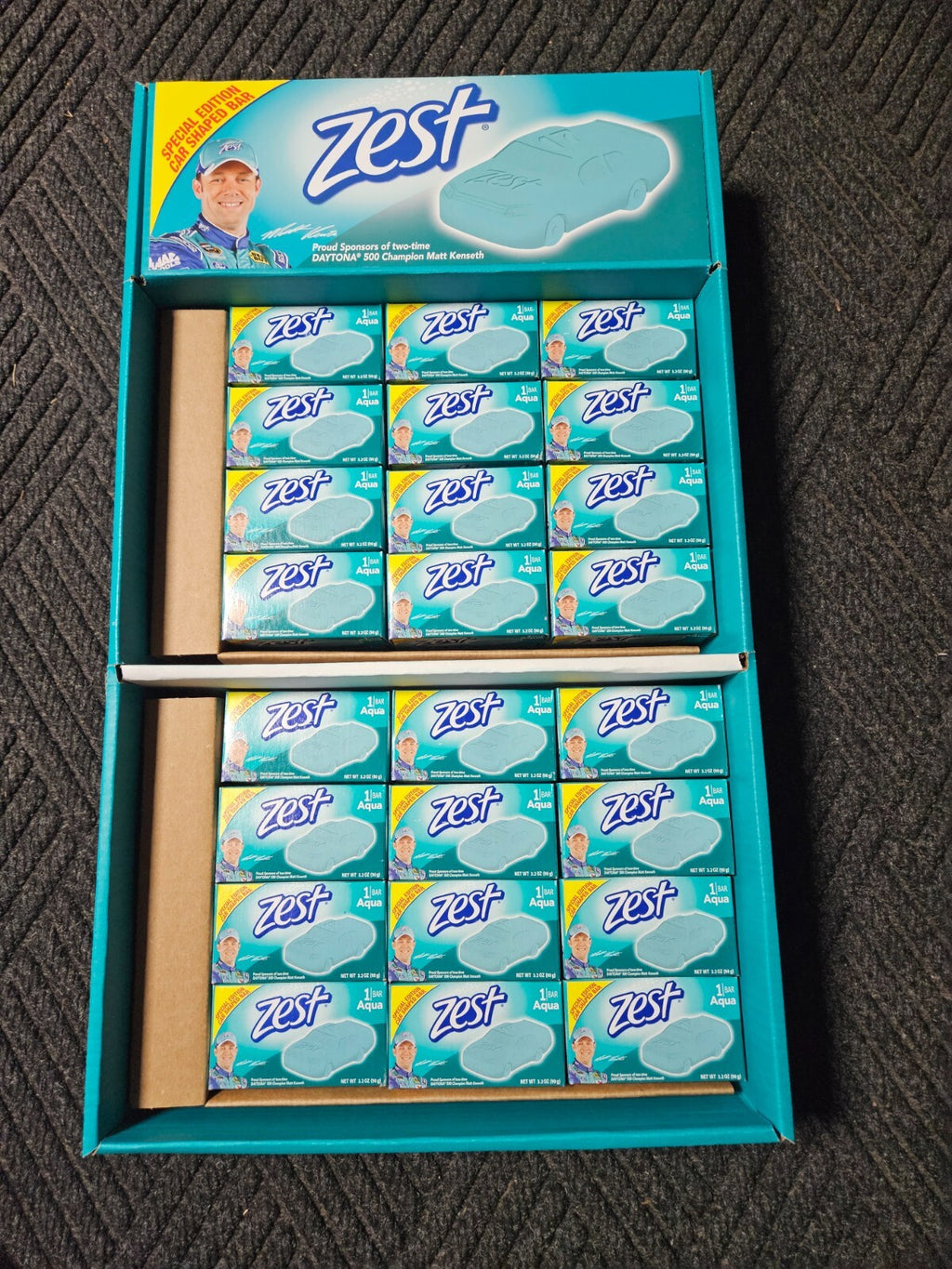 Display Case Matt Kenseth Zest Special Edition Car Shaped Aqua Bar Soap