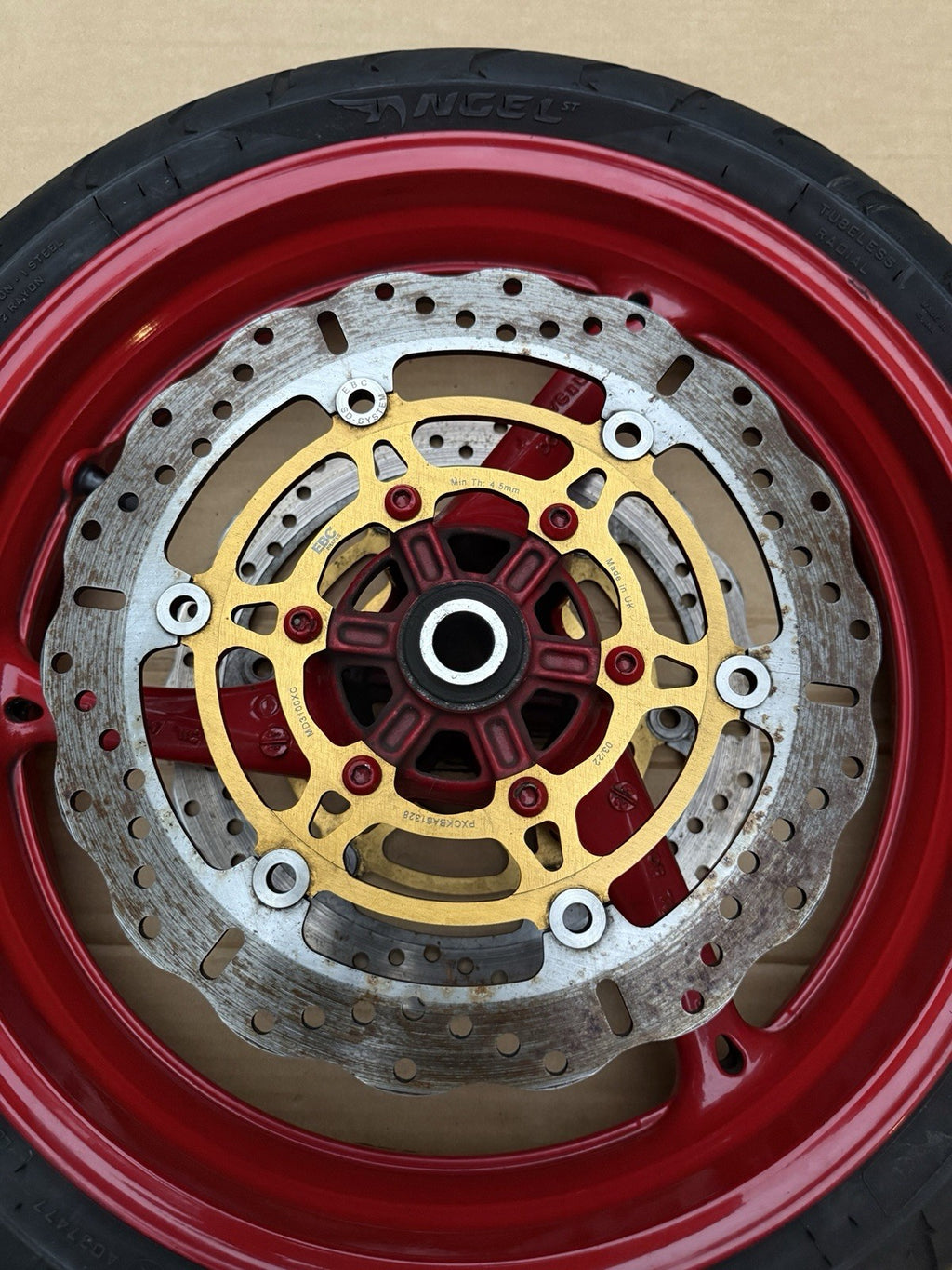 11-25 Suzuki Gsxr600 GSXR750 Front Rear Wheel Back Rim Set OEM Red Painted11
