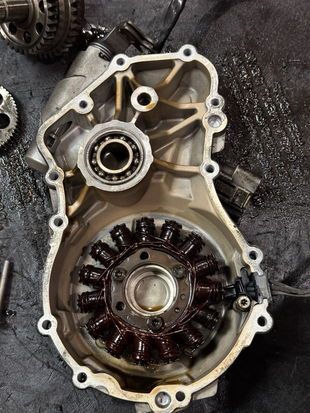 09-19 BMW S1000RR OEM Stator Magneto Alternator Cover Gears Left Engine Case9