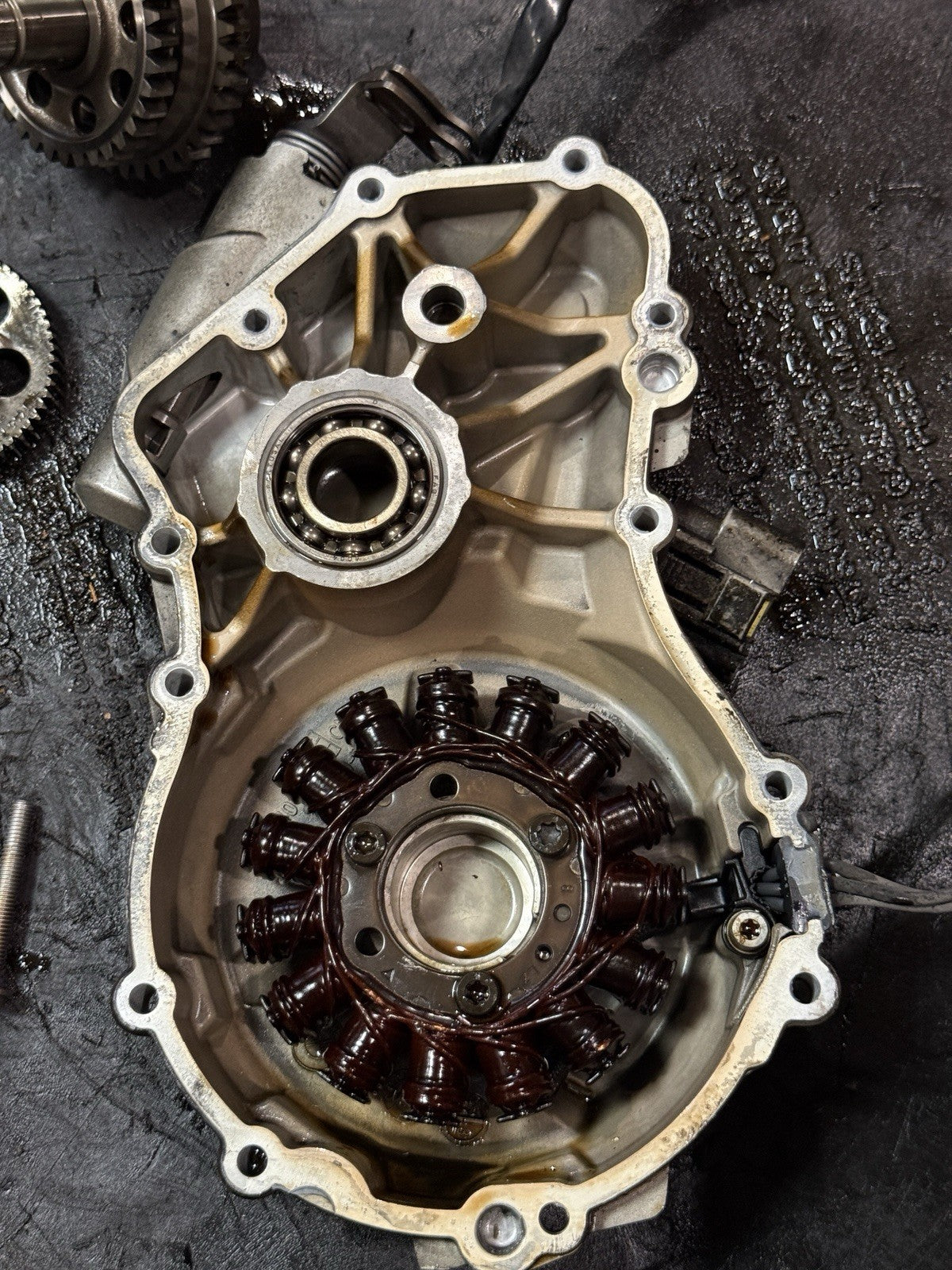 09-19 BMW S1000RR OEM Stator Magneto Alternator Cover Gears Left Engine Case9