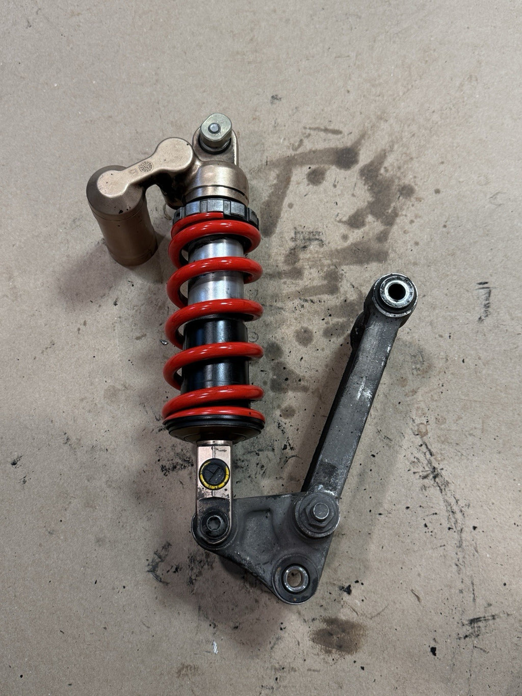 09-14 BMW S1000RR OEM Rear Shock Suspension Absorber Strut Red Spring Linkage