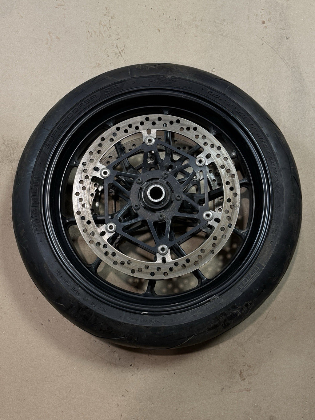2011-13 Ducati 848 Evo 1098 1198 OEM Front Wheel Rim W/ Tire DENTED Damaged