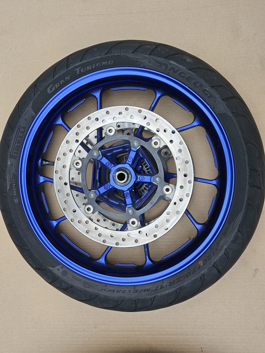 2022 22-25 Yamaha YZF-R7 YZFR7 Front Rear Wheel Blue Rim Set OEM Rims Pair4