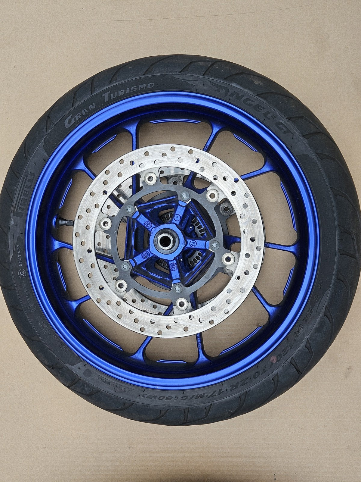 2022 22-25 Yamaha YZF-R7 YZFR7 Front Rear Wheel Blue Rim Set OEM Rims Pair4