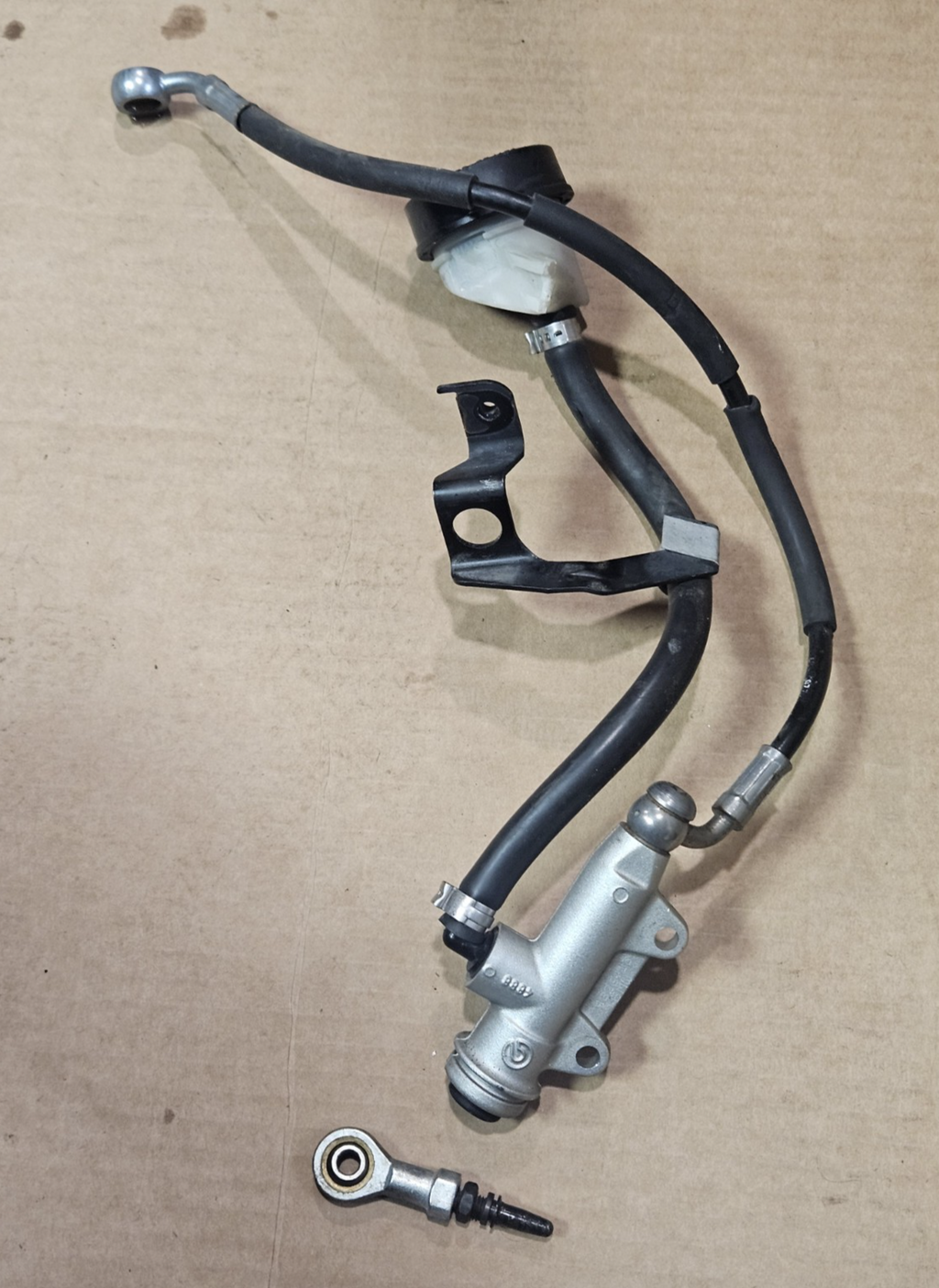 09-14 2014 BMW S1000RR Rear Brake Master Cylinder Brake Line Bracket OEM Caliper