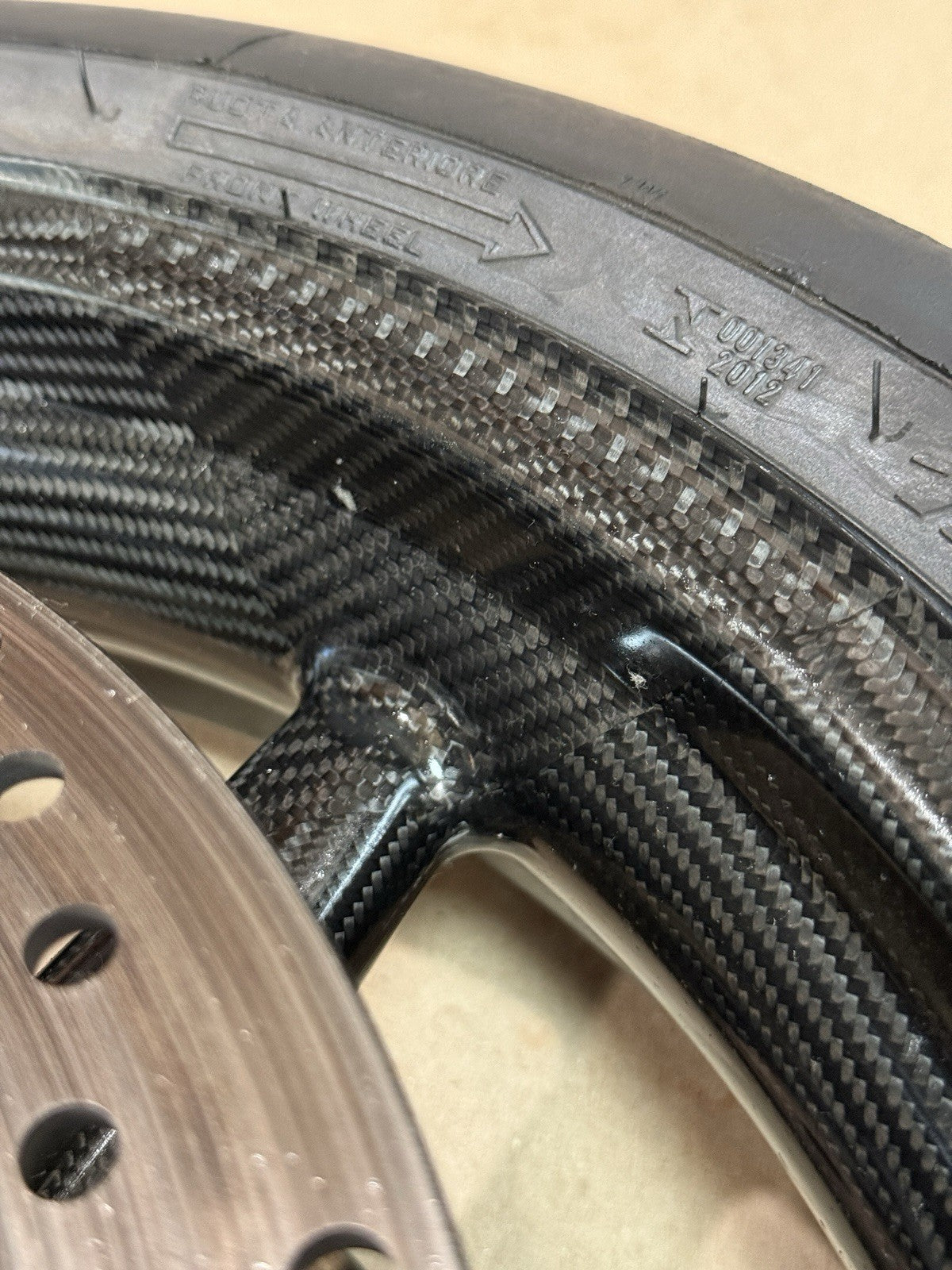 10-24 BST Carbon Fiber Wheel Set 17” BMW S1000RR Front & Rear W/ Hub 5-SPOKE W