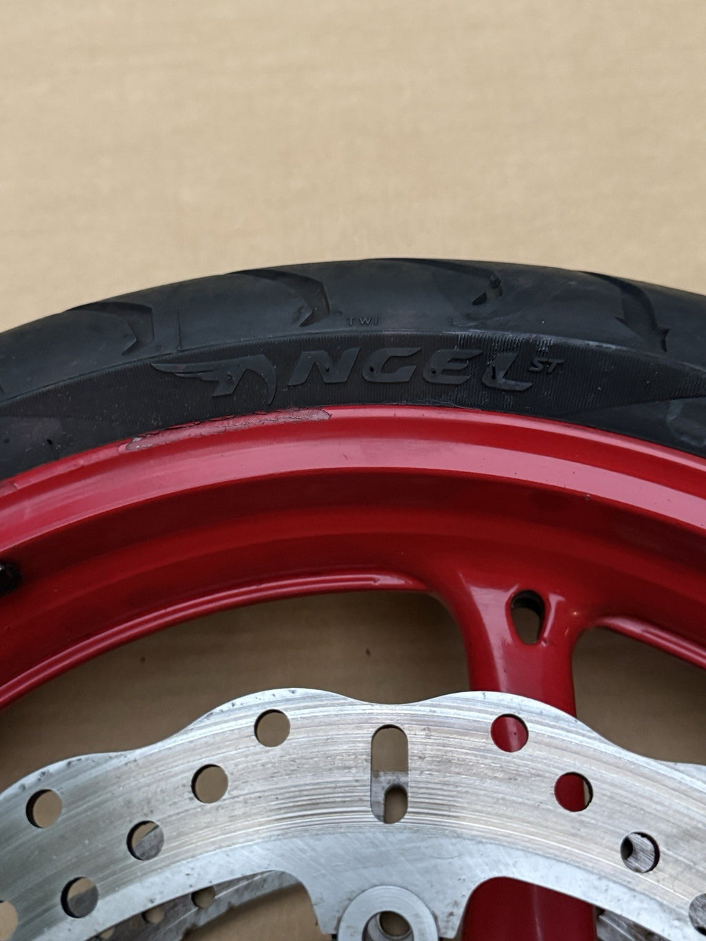 11-25 Suzuki Gsxr600 GSXR750 Front Rear Wheel Back Rim Set OEM Red Painted6