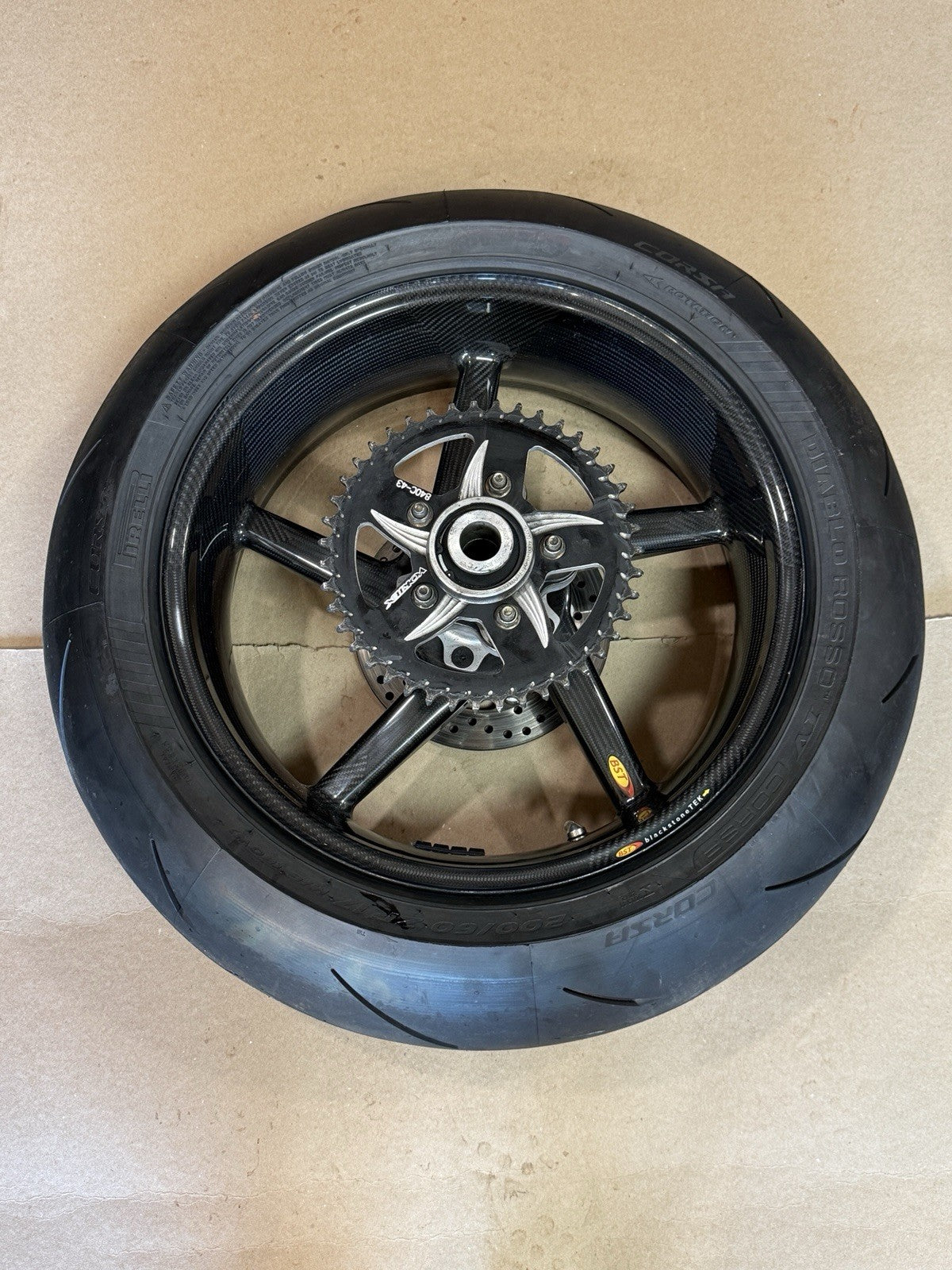 10-24 BST Carbon Fiber Wheel Set 17” BMW S1000RR Front & Rear W/ Hub 5-SPOKE W
