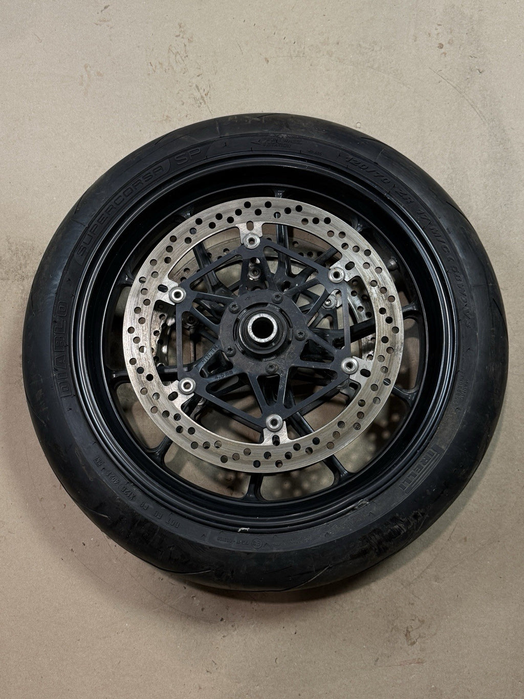 2011-13 Ducati 848 Evo 1098 1198 OEM Front Wheel Rim W/ Tire DENTED Damaged