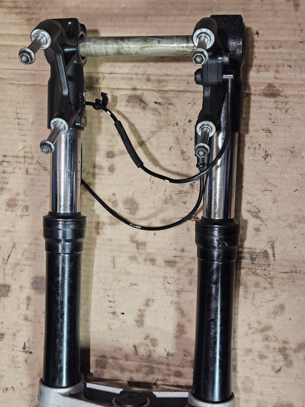 13-18 Kawasaki Ninja ZX6R 636 OEM Front End Forks Tubes Triple Tree Suspension