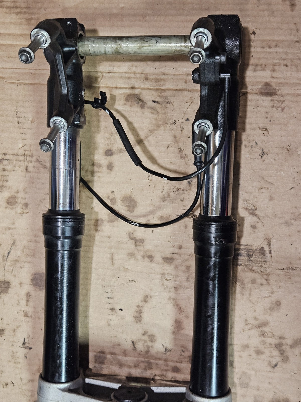 13-18 Kawasaki Ninja ZX6R 636 OEM Front End Forks Tubes Triple Tree Suspension
