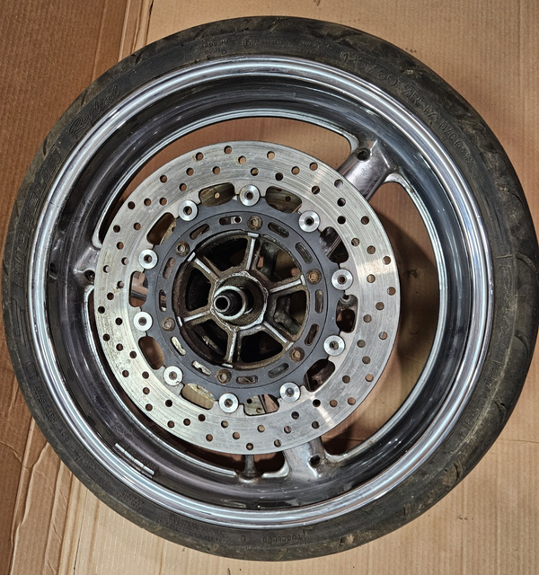 1999-2002 Yamaha YZF-R6 OEM Front Wheel Rim Chrome Straight w/ Rotors