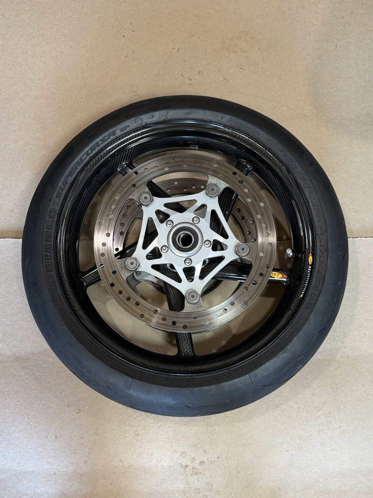 10-24 BST Carbon Fiber Wheel Set 17” BMW S1000RR Front & Rear W/ Hub 5-SPOKE W