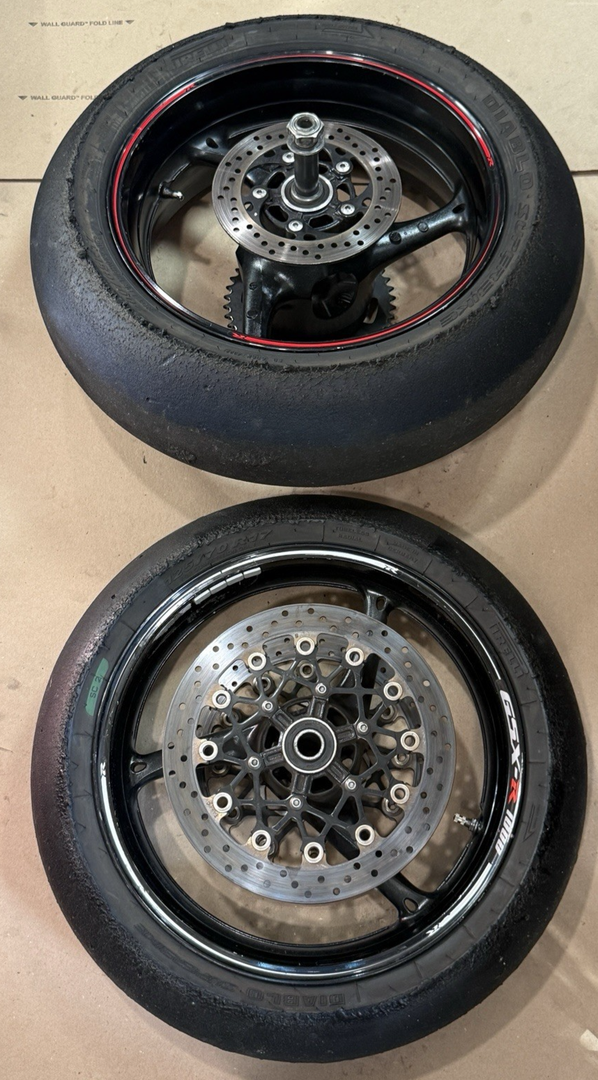 09-16 Suzuki GSXR1000 Front Rear Wheel Rim Set Pair Straight Track OEM Wheels