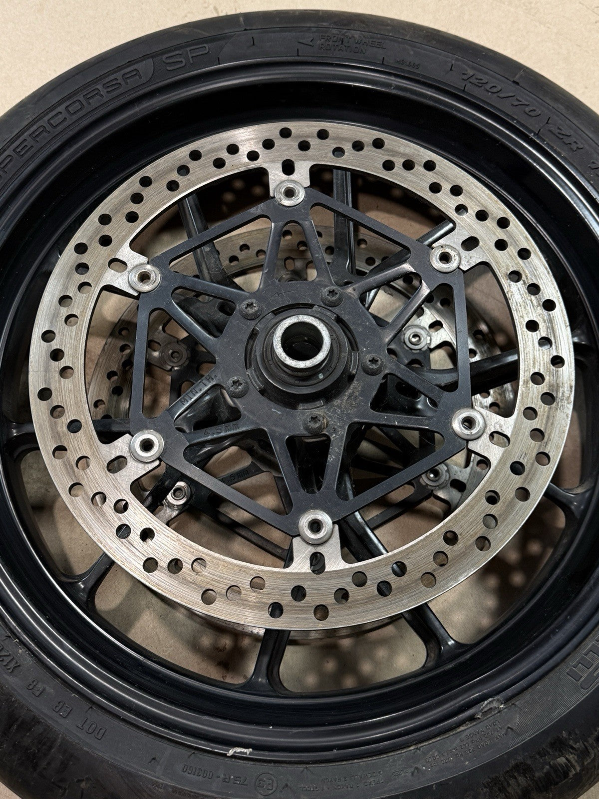 2011-13 Ducati 848 Evo 1098 1198 OEM Front Wheel Rim W/ Tire DENTED Damaged