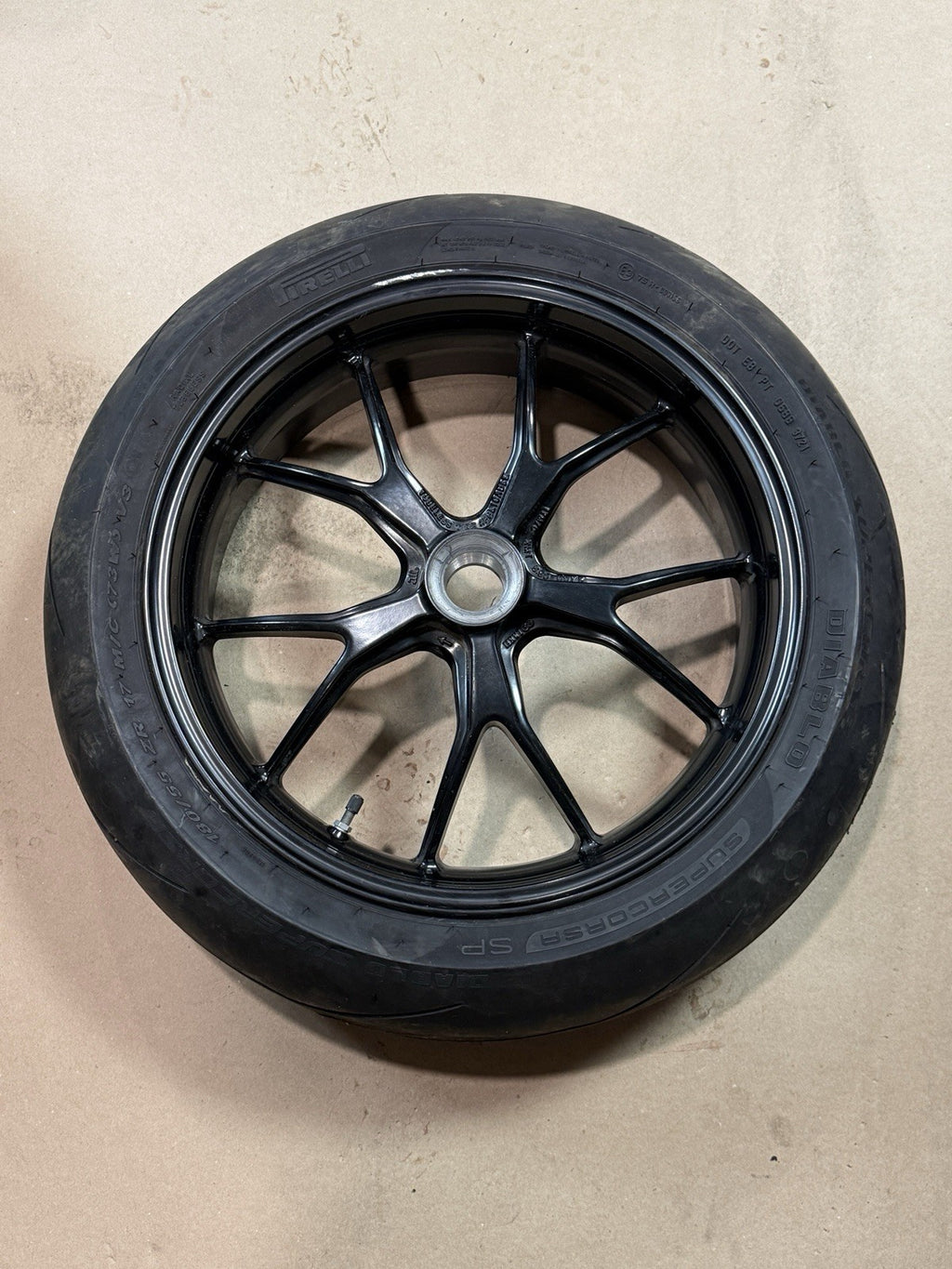 2011-13 Ducati 848 Evo 1098 1198 Rear Wheel Rim W/ Mounted Tire OEM Straight Tru