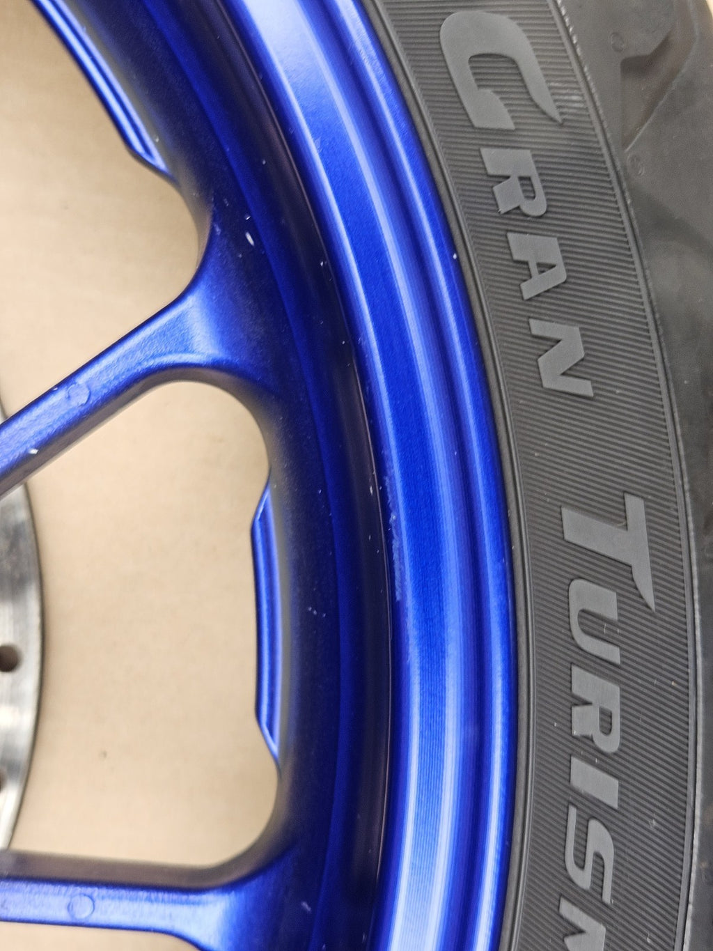 2022 22-25 Yamaha YZF-R7 YZFR7 Front Rear Wheel Blue Rim Set OEM Rims Pair3