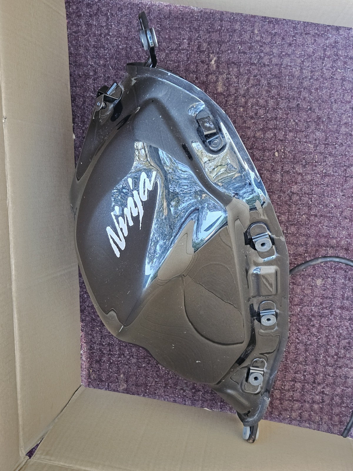 17-19 KAWASAKI NINJA 650 GAS TANK FUEL RESERVOIR CELL GLOSS BLACK CLEAN7